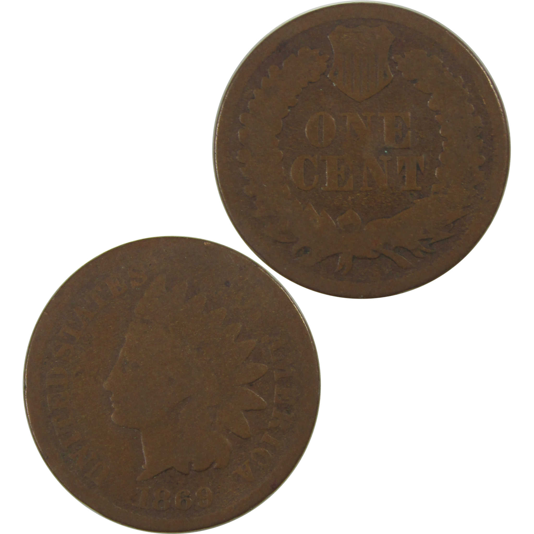 1869 Indian Head Cent G Good Penny 1c Coin SKU:CPC0572