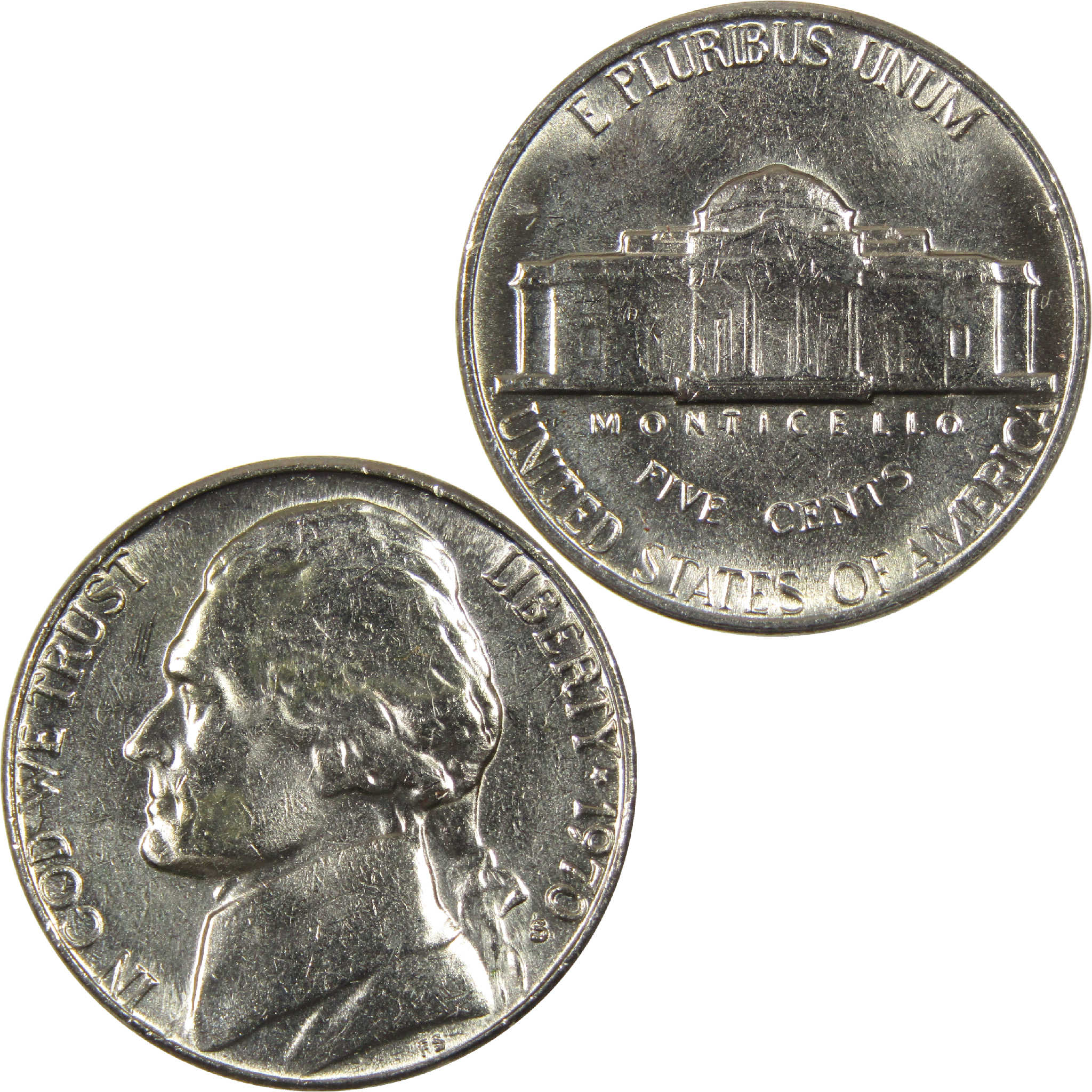 1970 S Jefferson Nickel BU Uncirculated 5c Coin