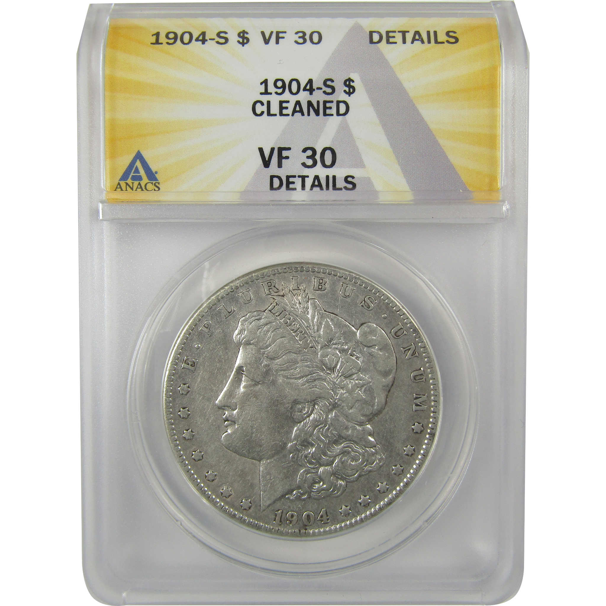 1904 S Morgan Dollar VF 30 Details ANACS Silver $1 Coin SKU:I21169 - Morgan coin - Morgan silver dollar - Morgan silver dollar for sale - Profile Coins &amp; Collectibles