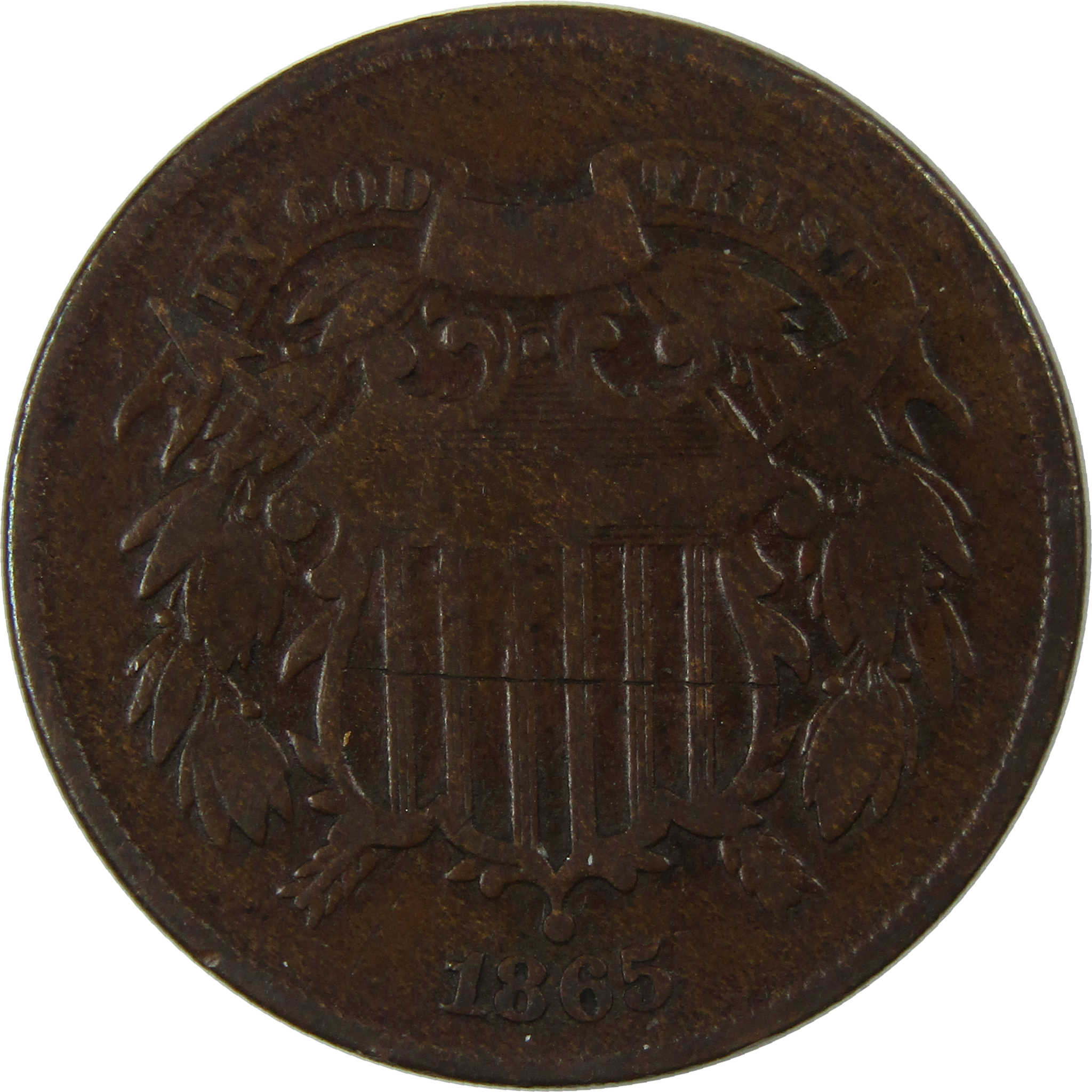 1865 Two Cent Piece VG Very Good 2c Coin SKU:I23914