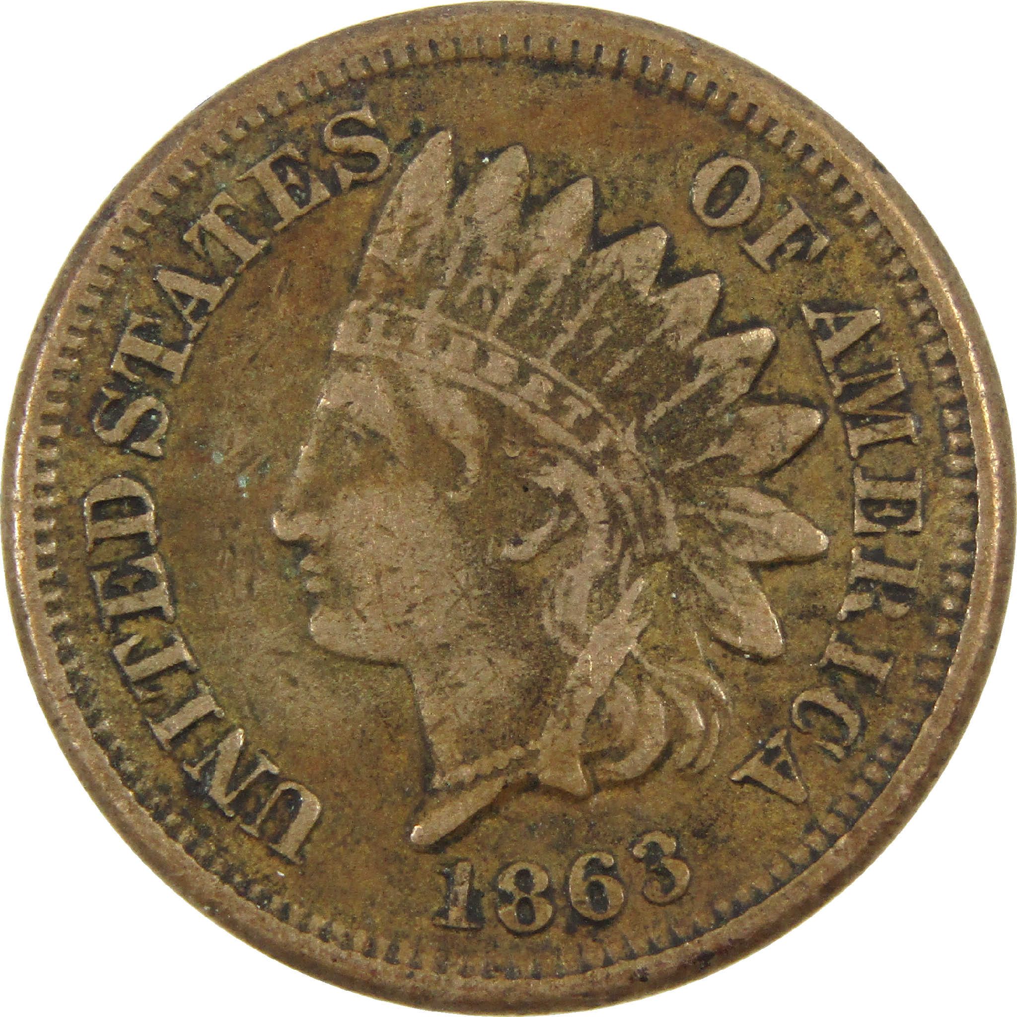 1863 Indian Head Cent VF Very Fine Copper-Nickel Penny 1c SKU:CPC6266