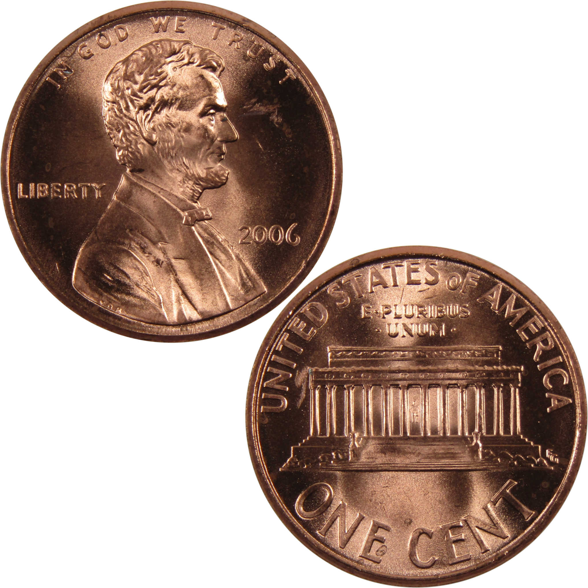 2006 Lincoln Memorial Cent BU Uncirculated Penny 1c Coin