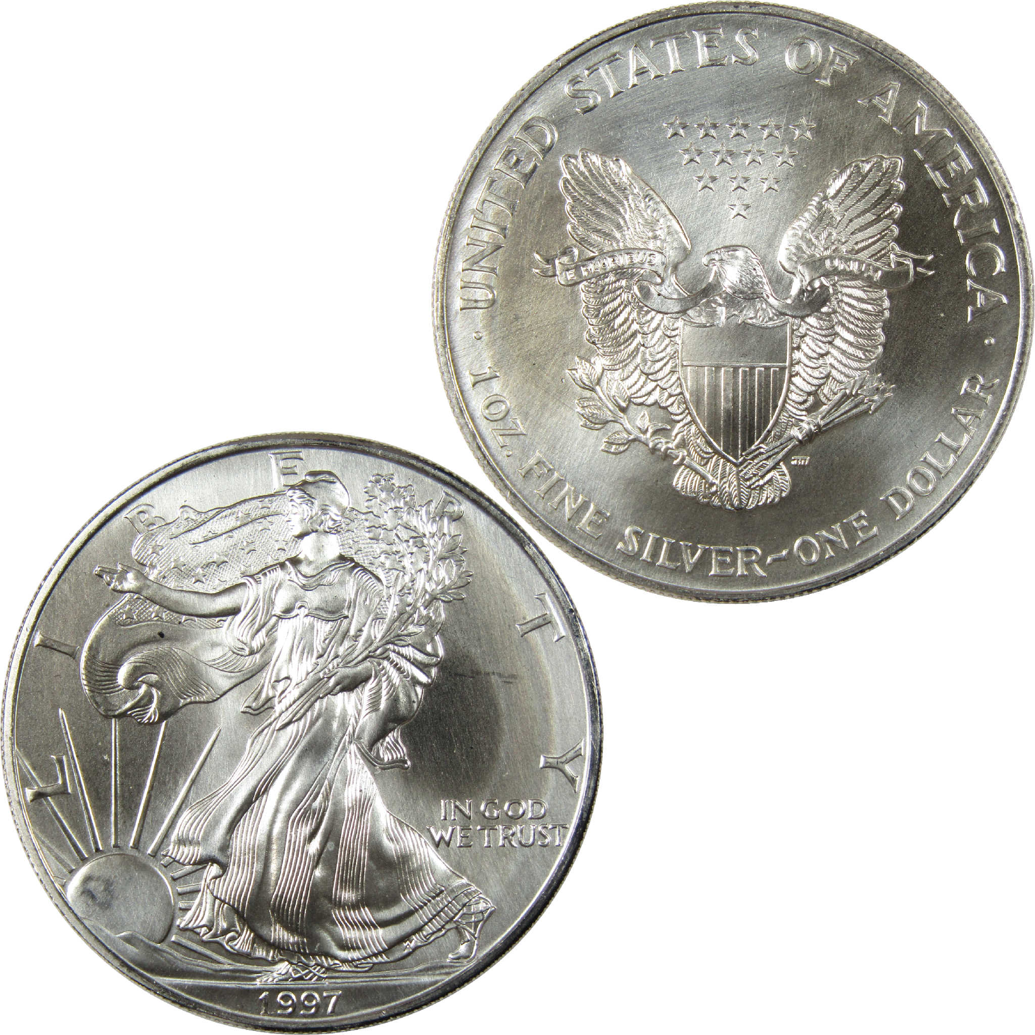 1997 American Eagle BU Brilliant Uncirculated 1 oz .999 Silver $1 Coin