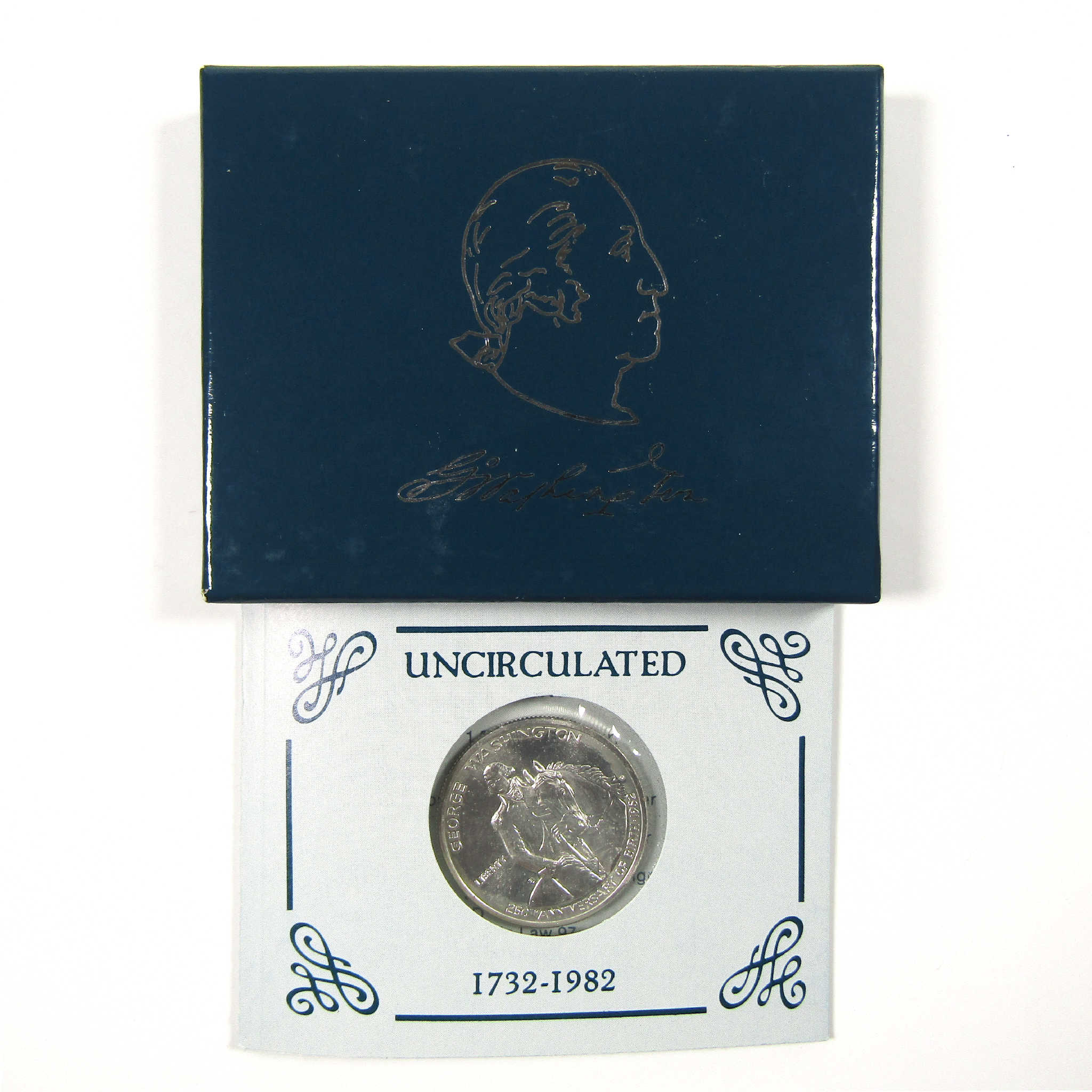 George Washington Commemorative 1982 D BU Uncirculated Silver 50c OGP