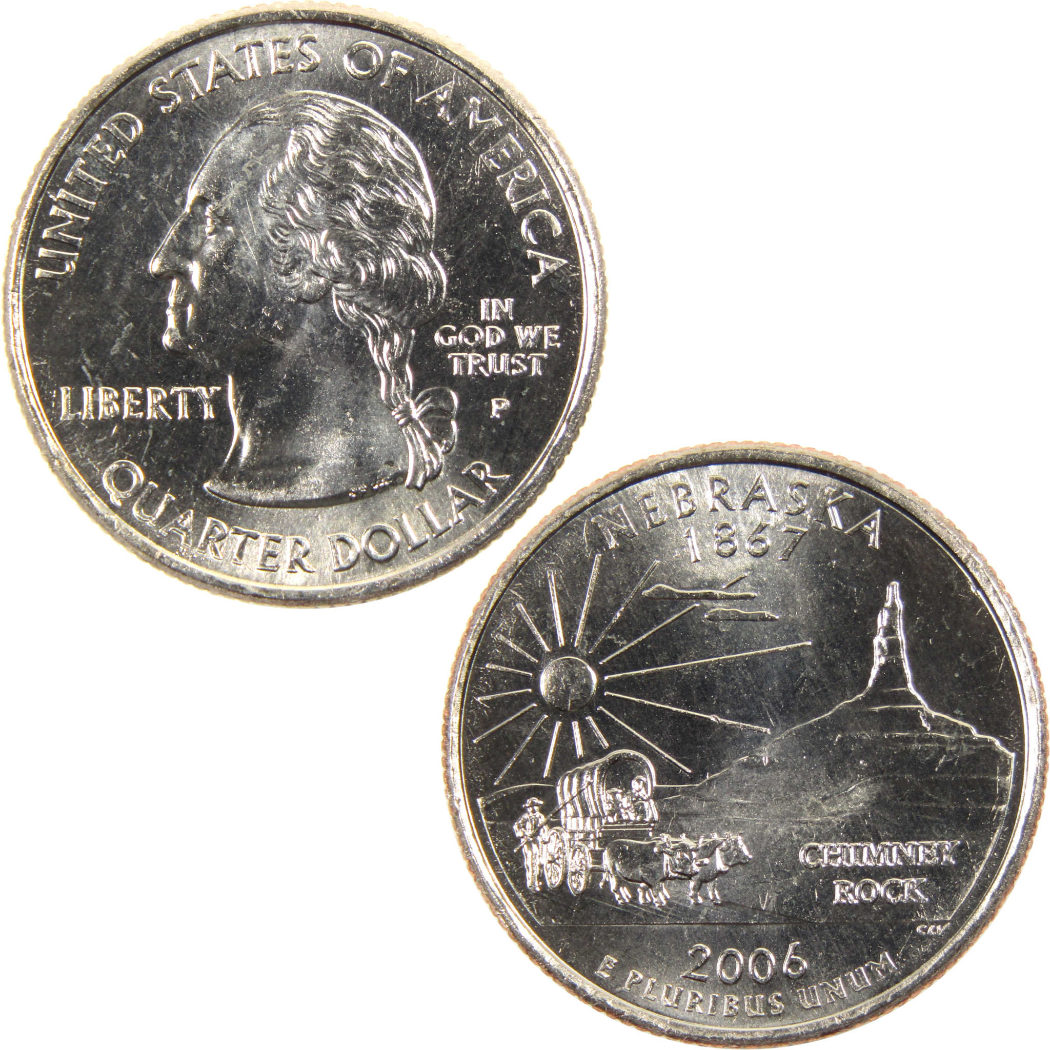 2006 P Nebraska State Quarter BU Uncirculated Clad 25c Coin