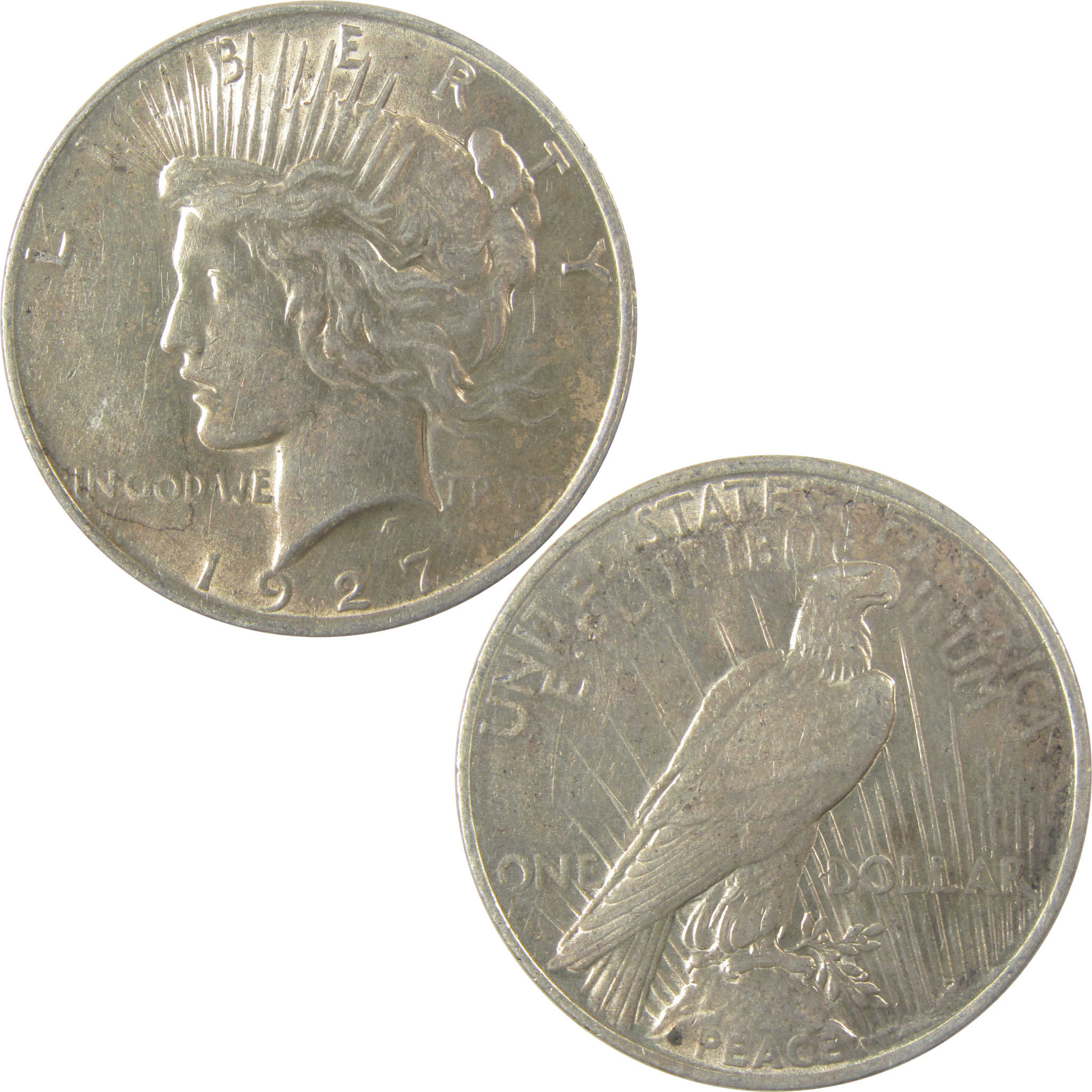 1927 D Peace Silver Dollar AU About Uncirculated $1 Coin SKU:I23693