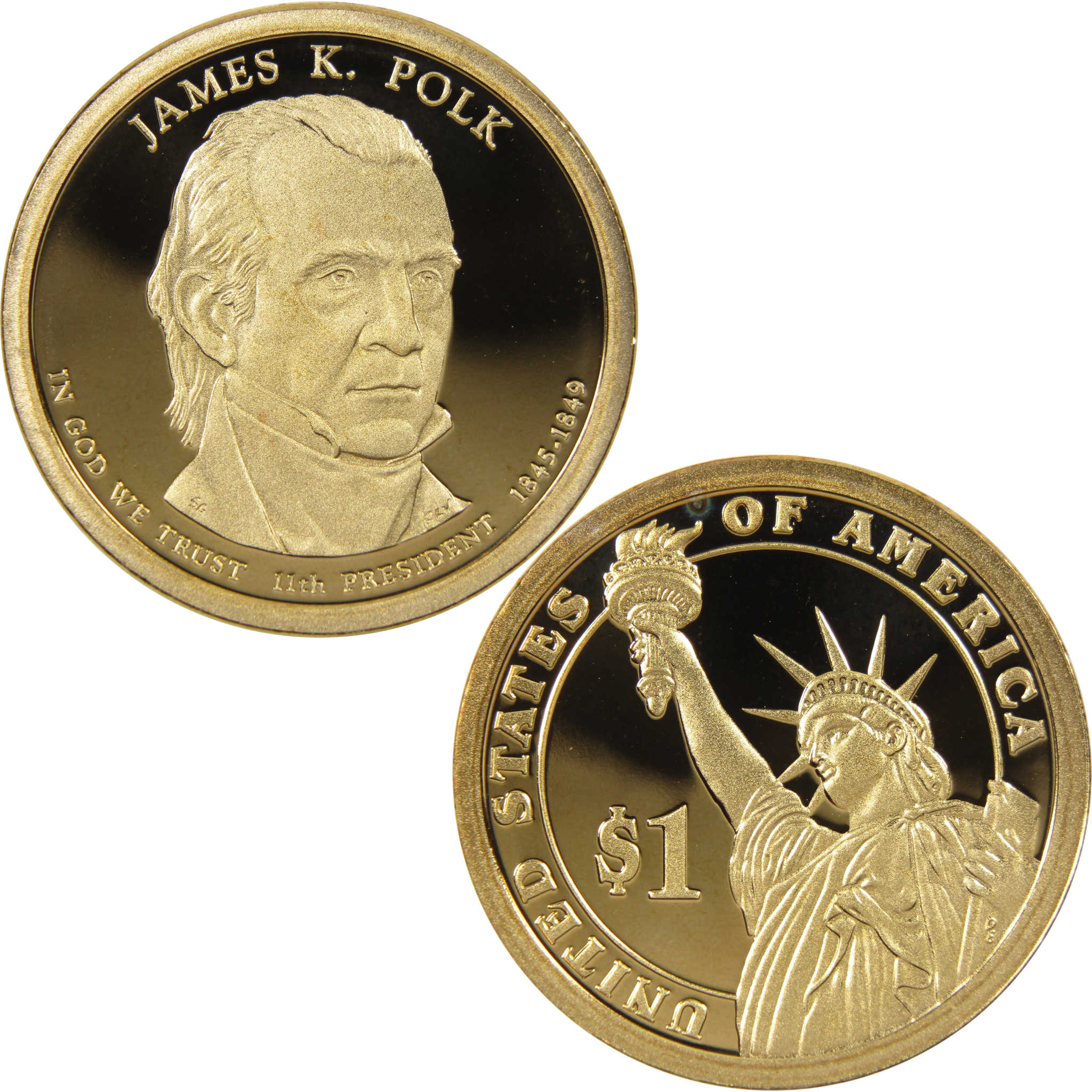 2009 S James K Polk Presidential Dollar Choice Proof $1 Coin