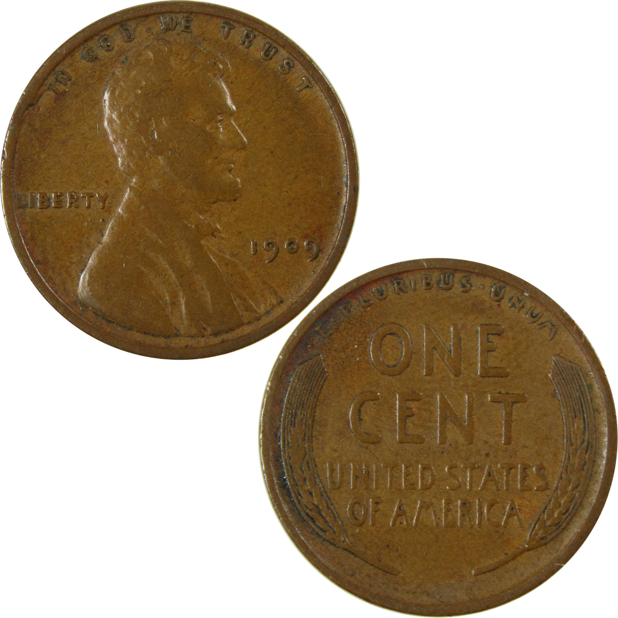 1909 Lincoln Wheat Cent F Fine Penny 1c Coin Collectible SKU:I26337