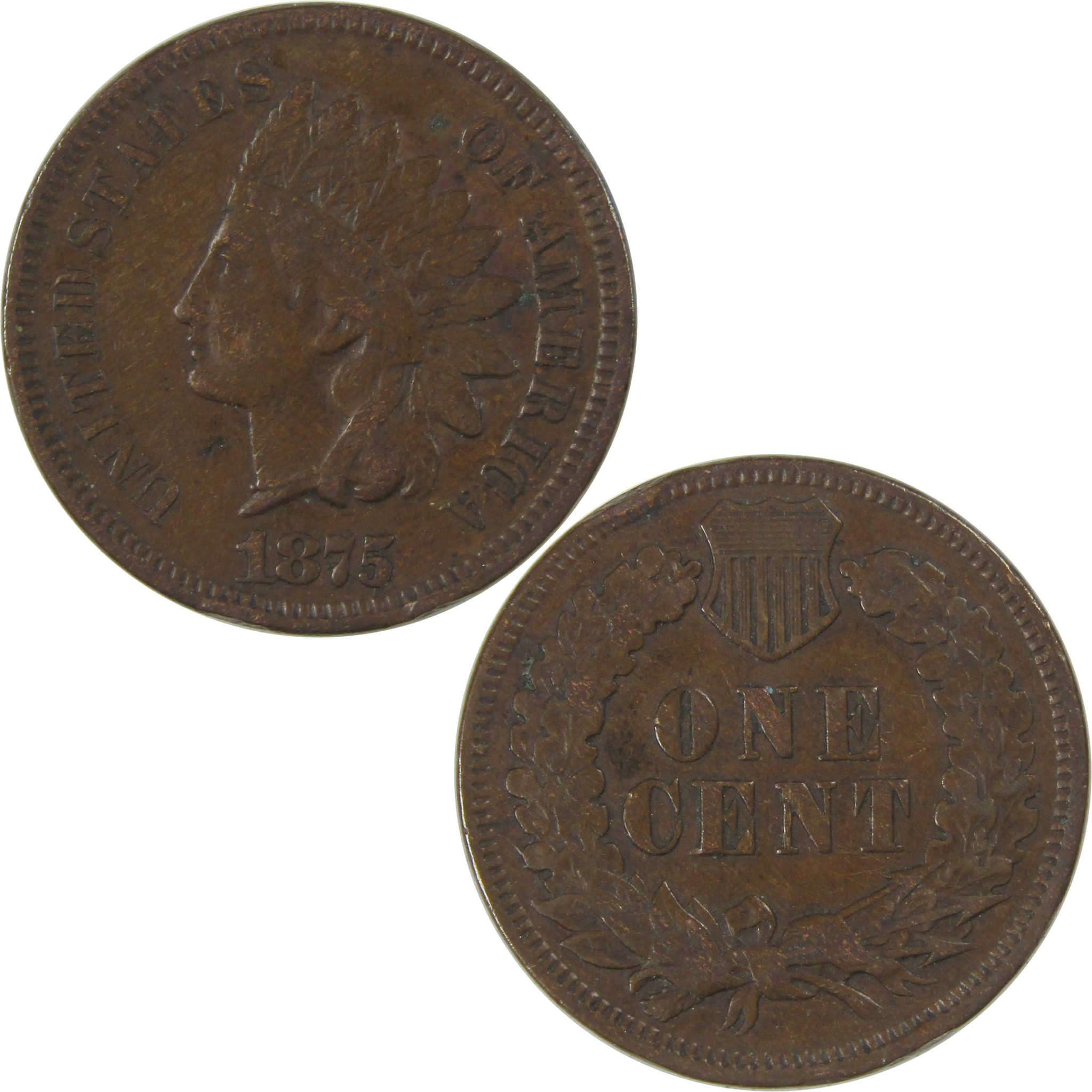 1875 Indian Head Cent VF Very Fine Penny 1c Coin SKU:I23262