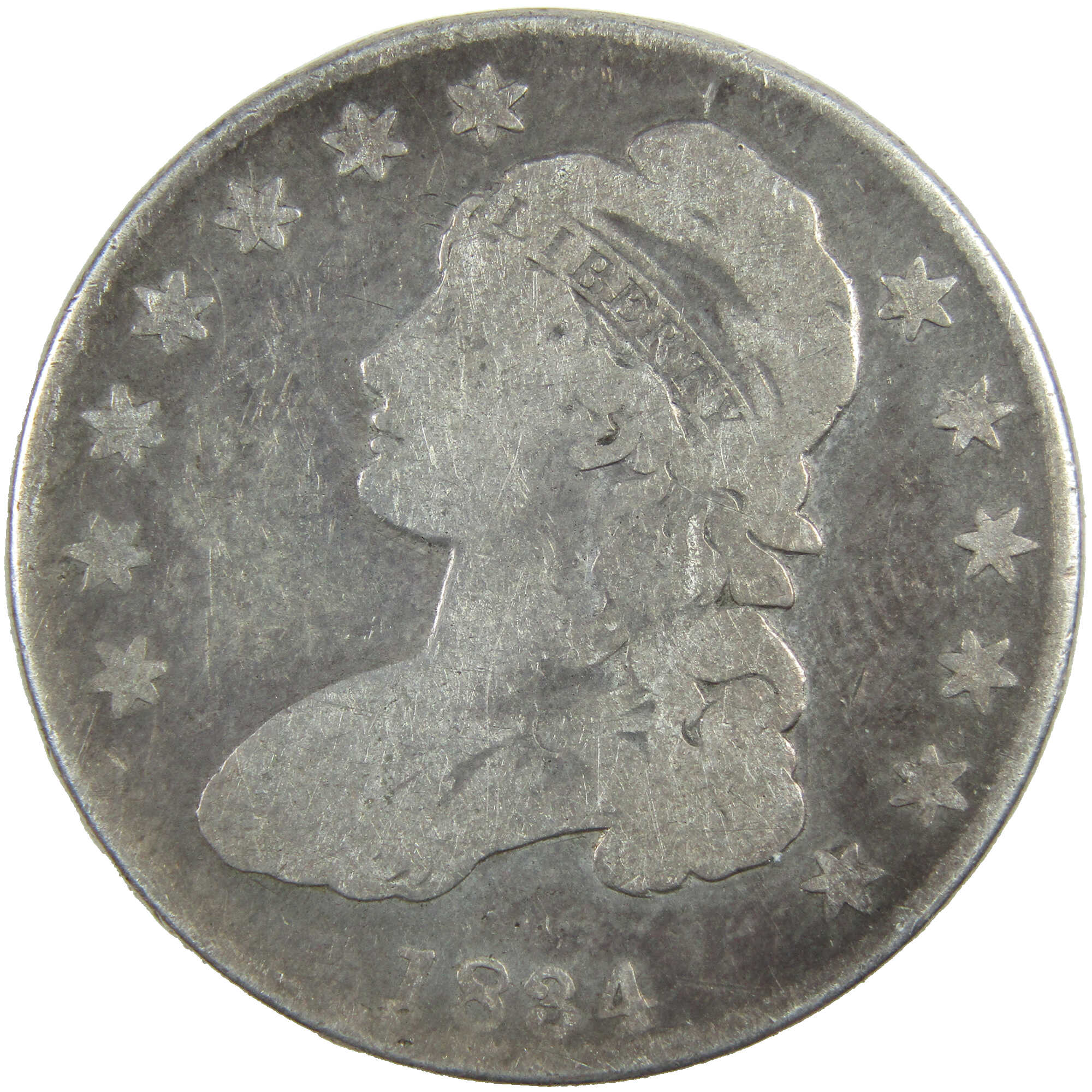 1834 Small Date and Letters Capped Bust Half About Good SKU:I12927