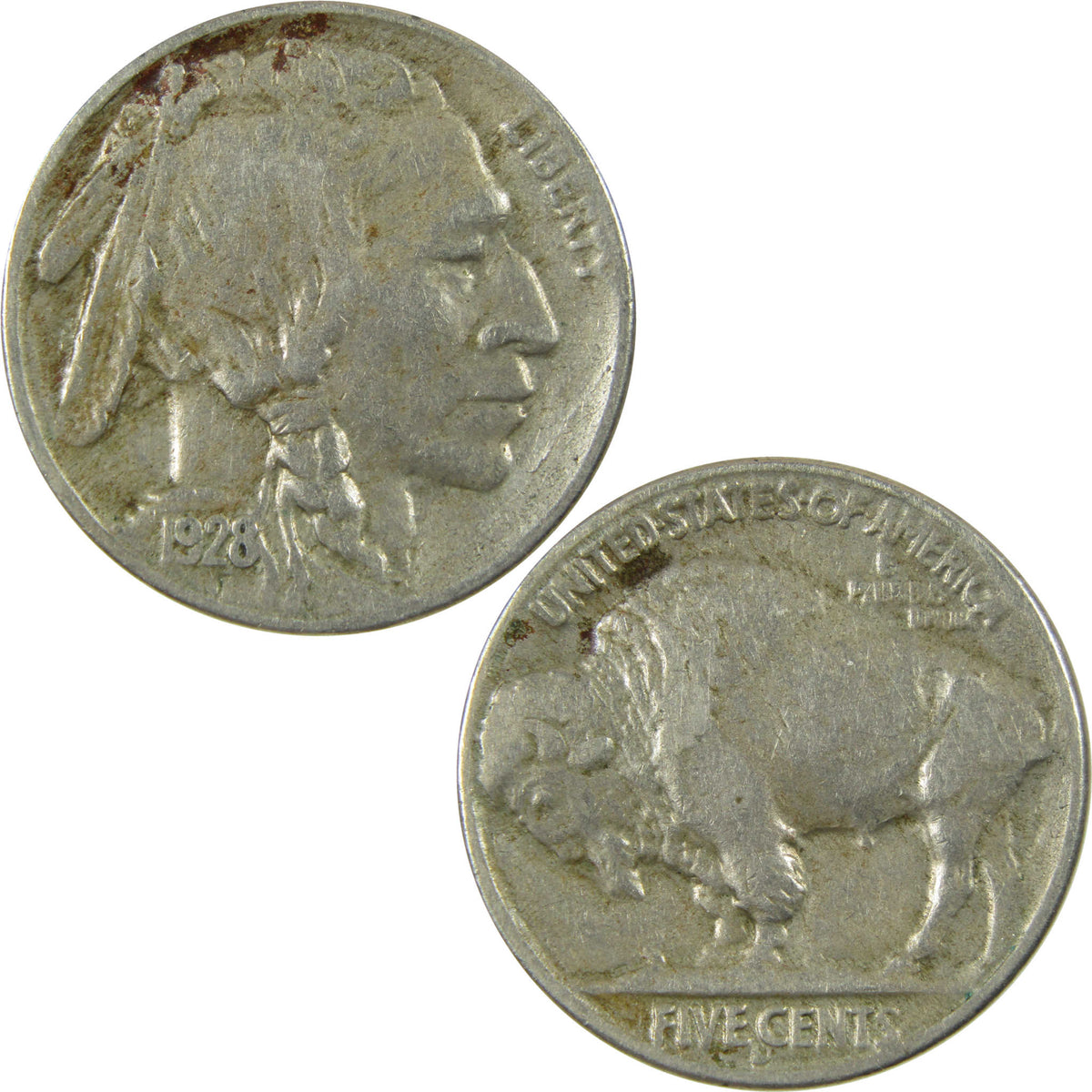 1928 S Indian Head Buffalo Nickel VF Very Fine 5c Coin SKU:I28607