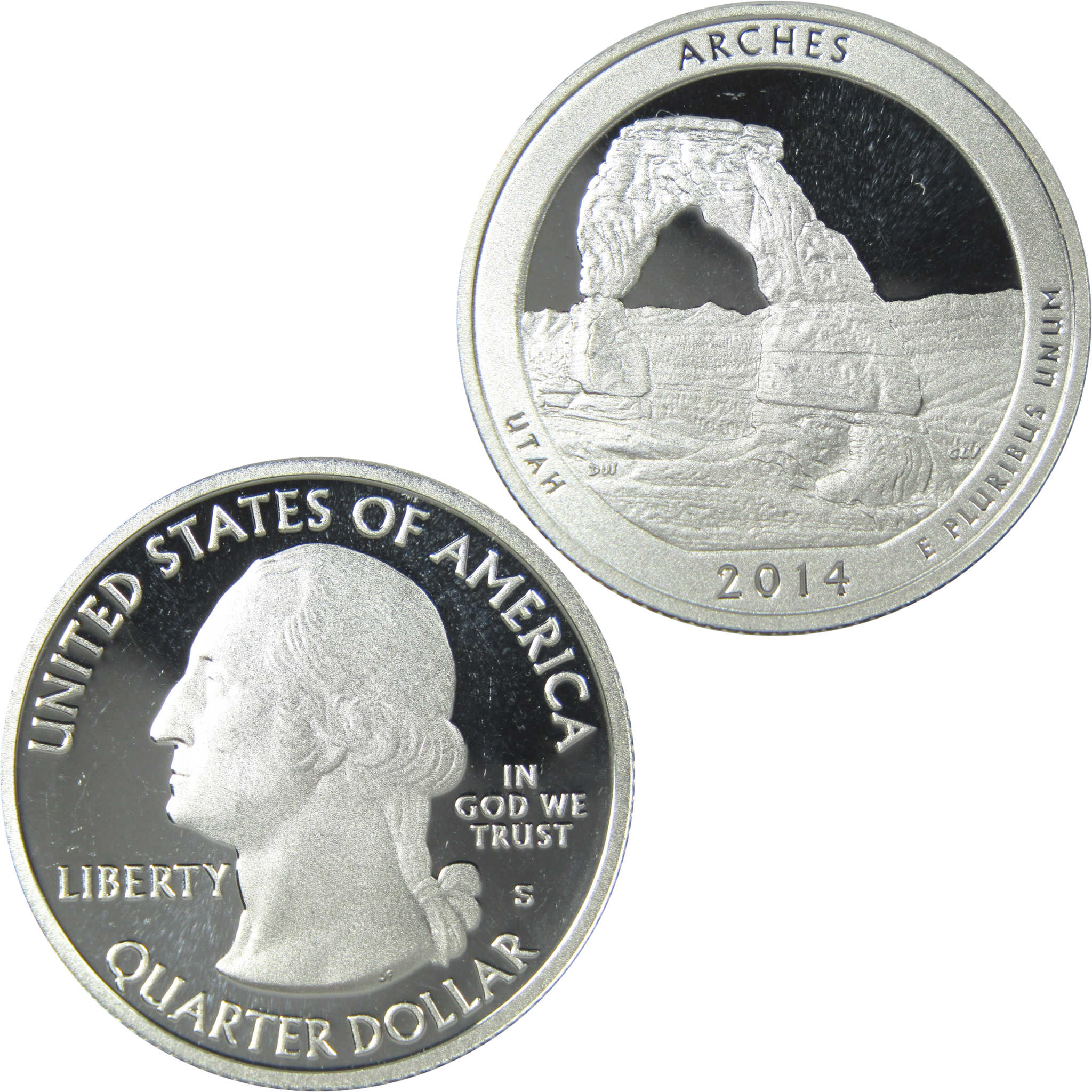 2014 S Arches National Park Quarter Choice Proof Silver 25c Coin