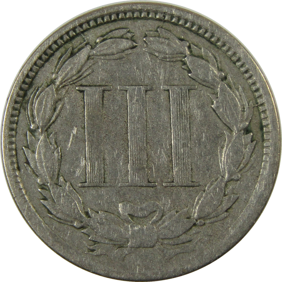 1867 Nickel Three Cent Piece VF Very Fine Details 3c Coin SKU:I28515