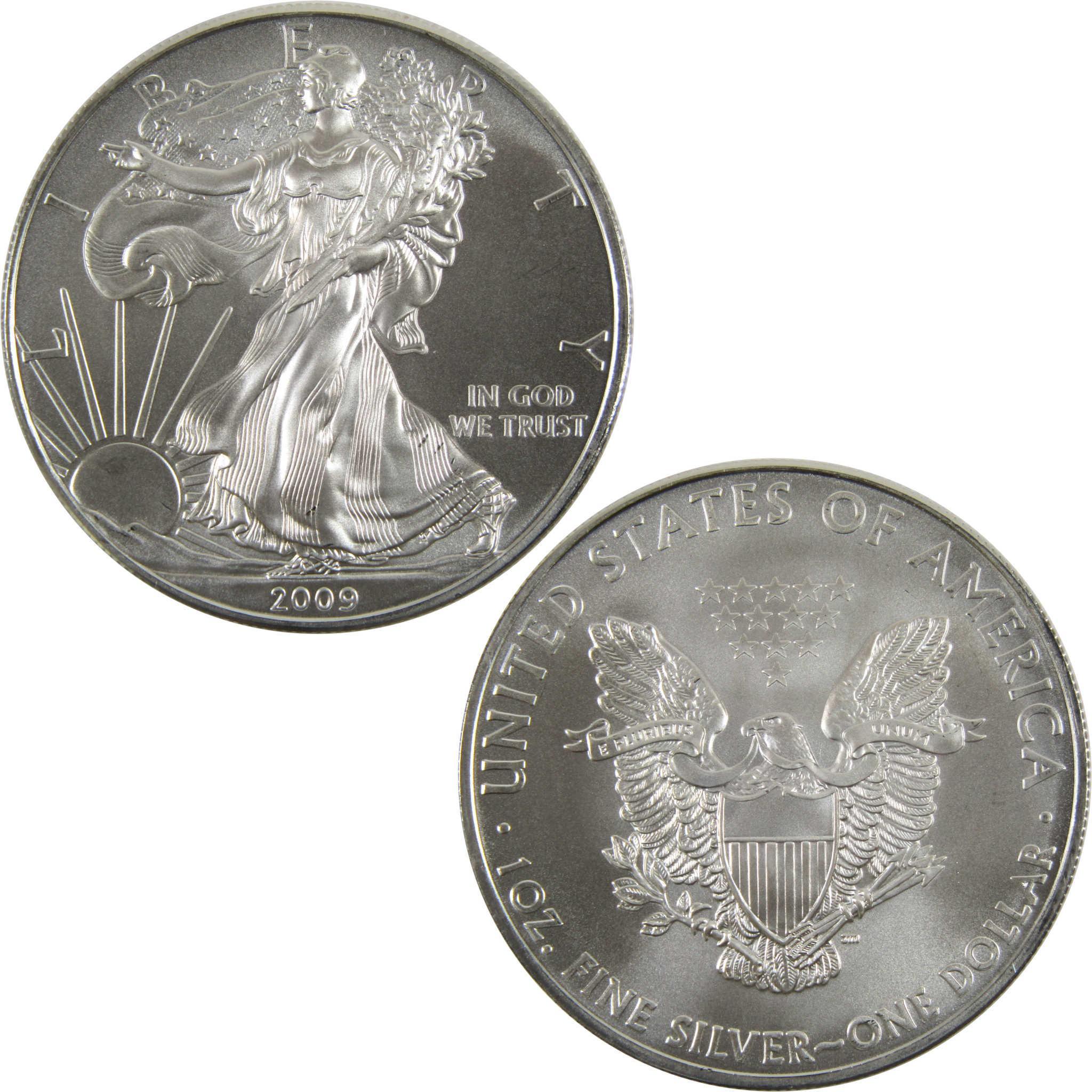 2009年　アメリカ　1ドル銀貨 2009 American Silver Eagle Uncirculated Bullion $1 Coin
