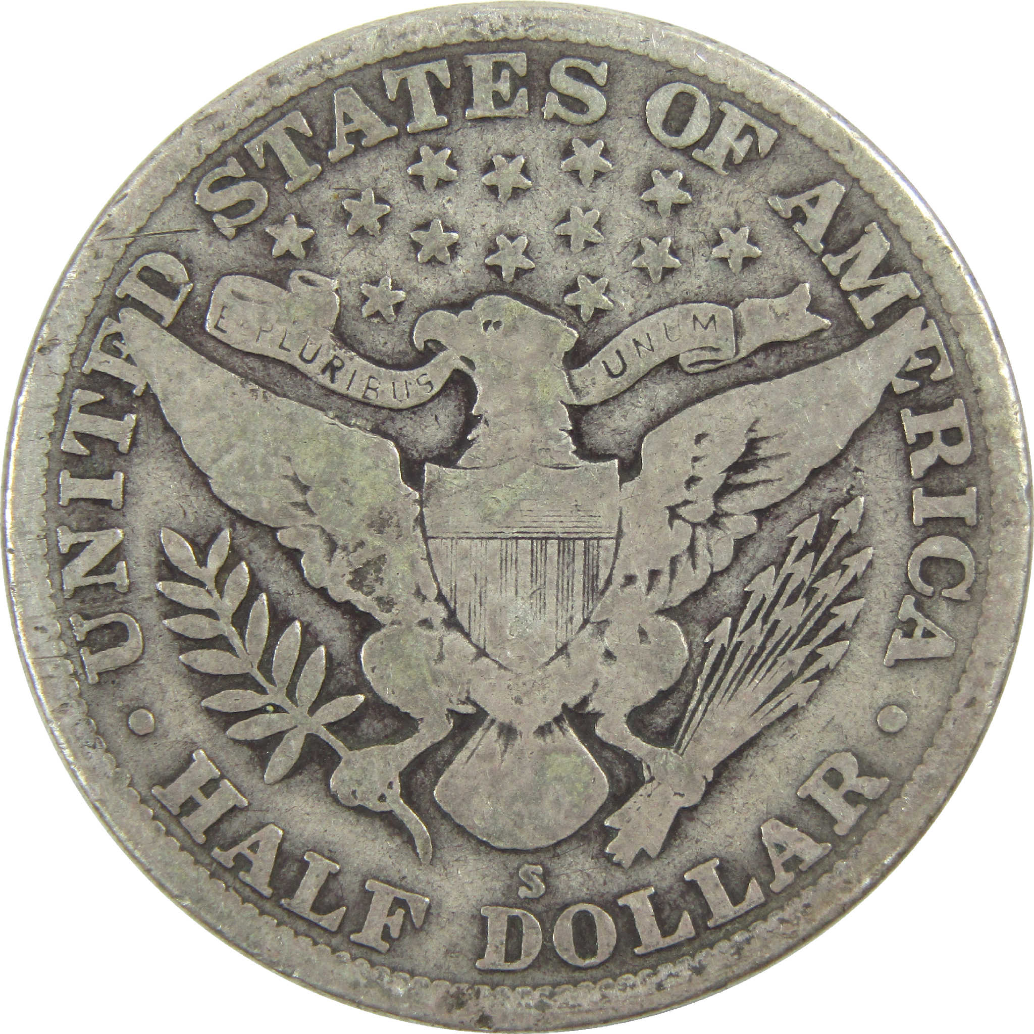 1915 S Barber Half Dollar G Good Silver 50c Coin SKU:I13553