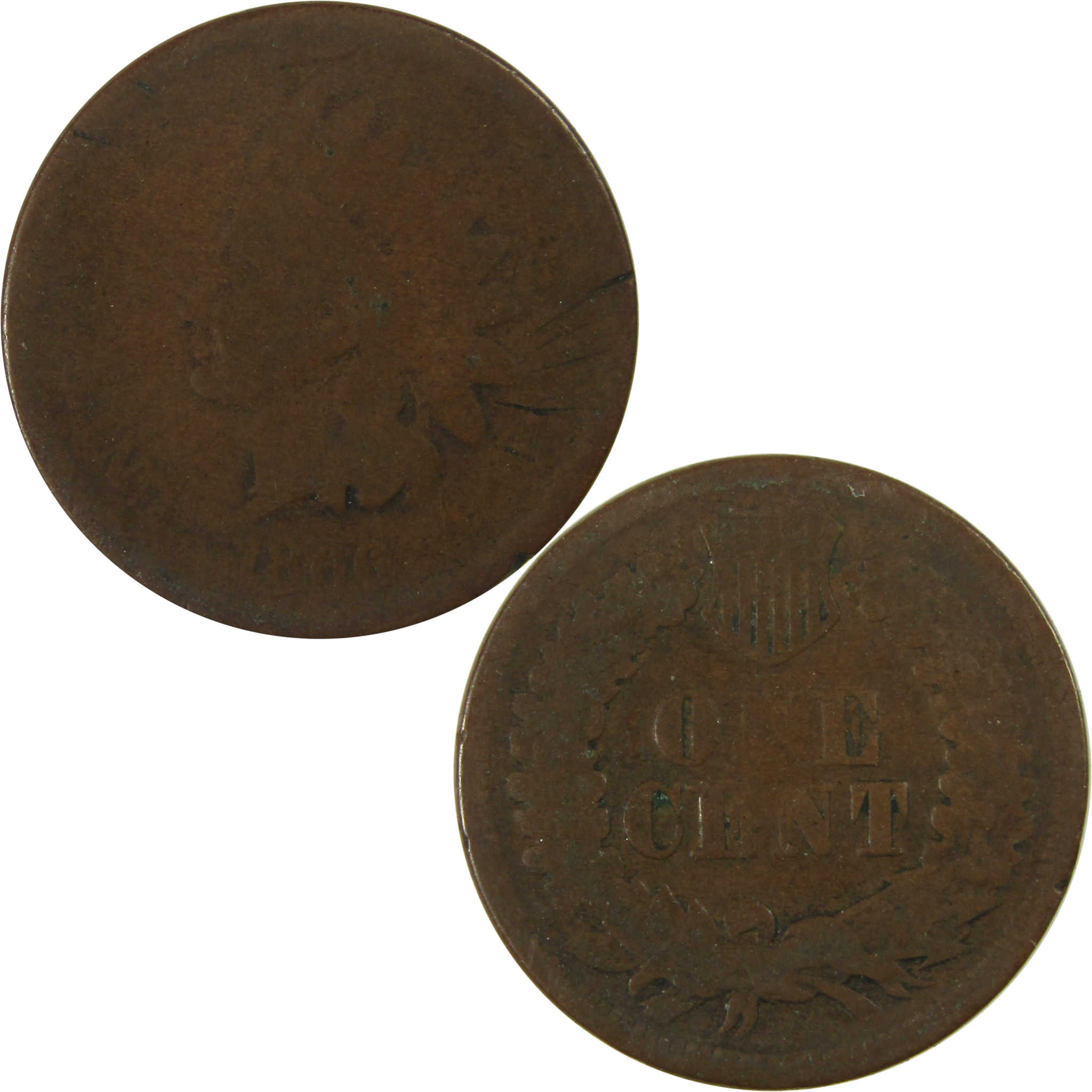 1866 Indian Head Cent G Good Details Penny 1c Coin SKU:I27451