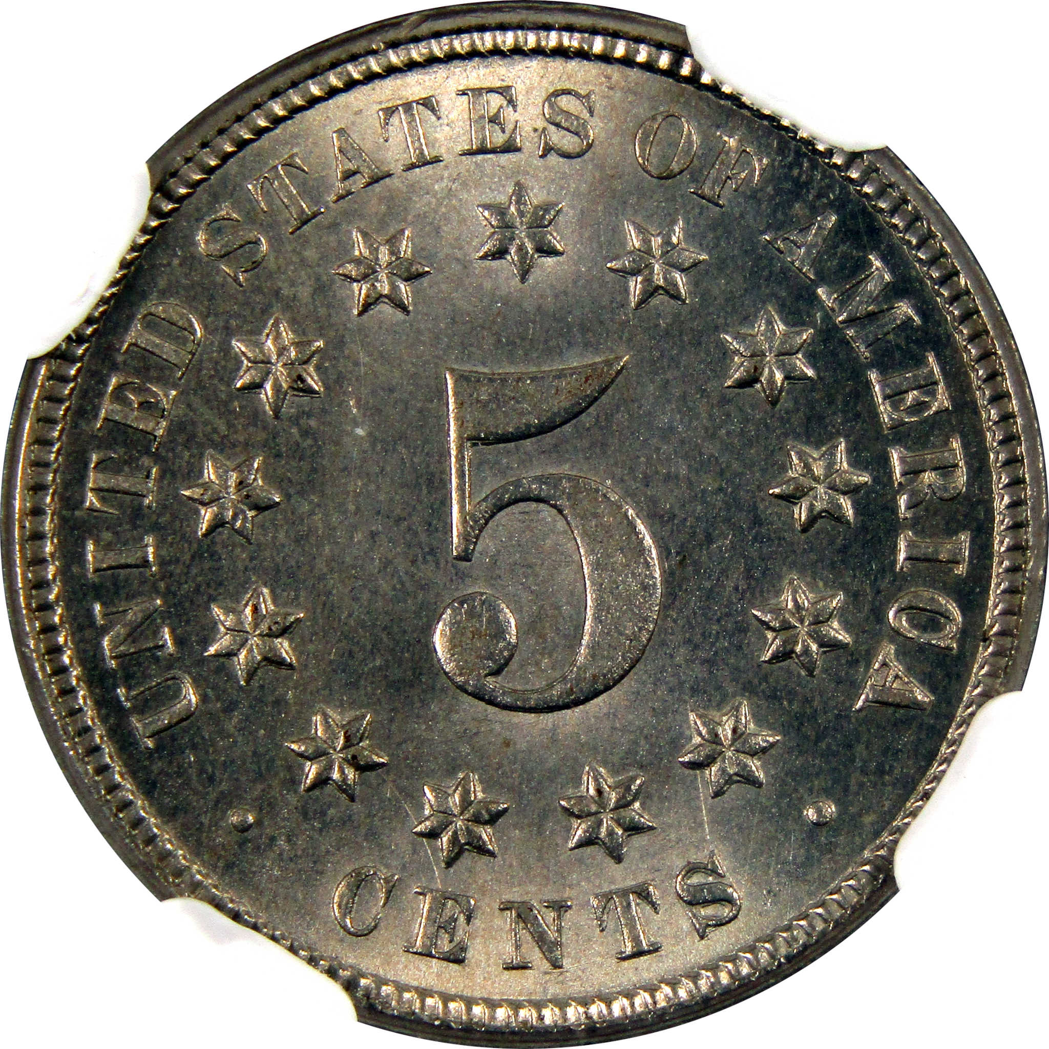 1874 Shield Nickel MS 65 NGC 5c Uncirculated Coin SKU:I9185