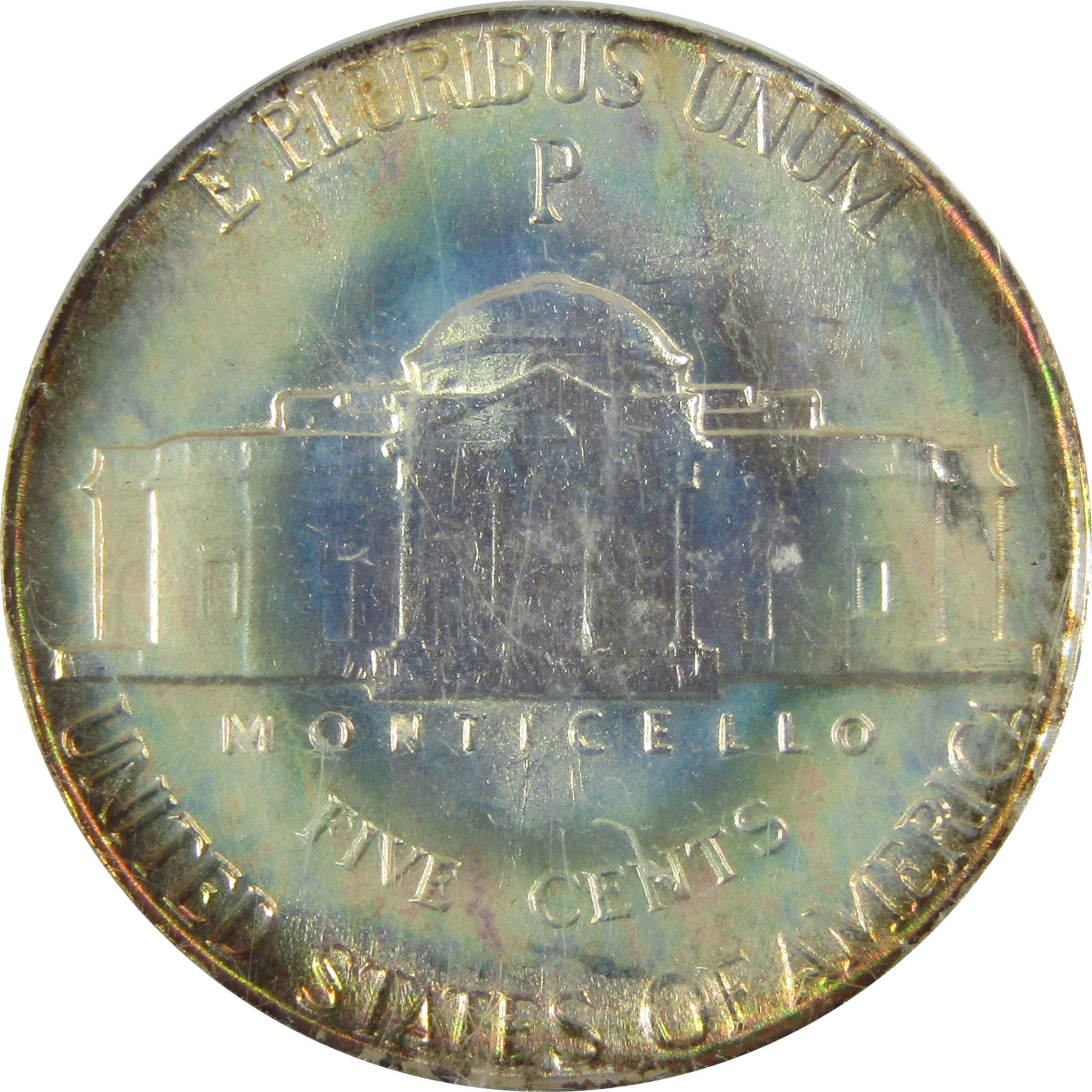 1945 P Jefferson Wartime Silver 5c MS 66 PCGS Toned SKU:I26441