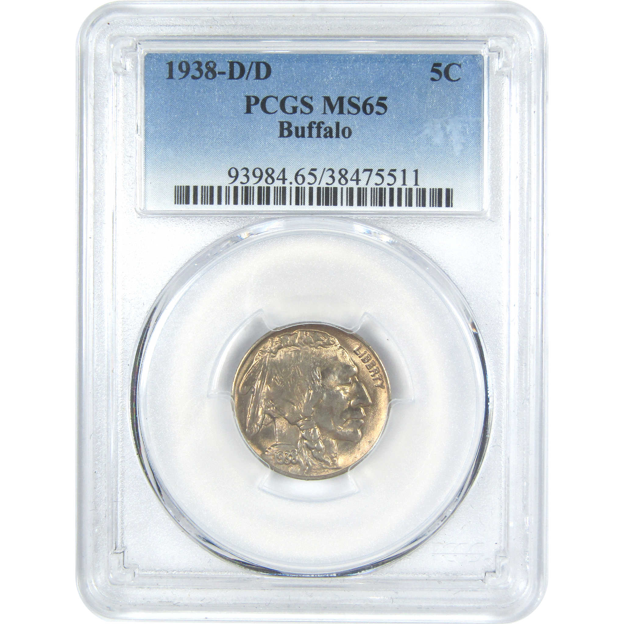 1938 D/D Indian Head Buffalo Nickel MS 65 PCGS 5c Unc SKU:I15372