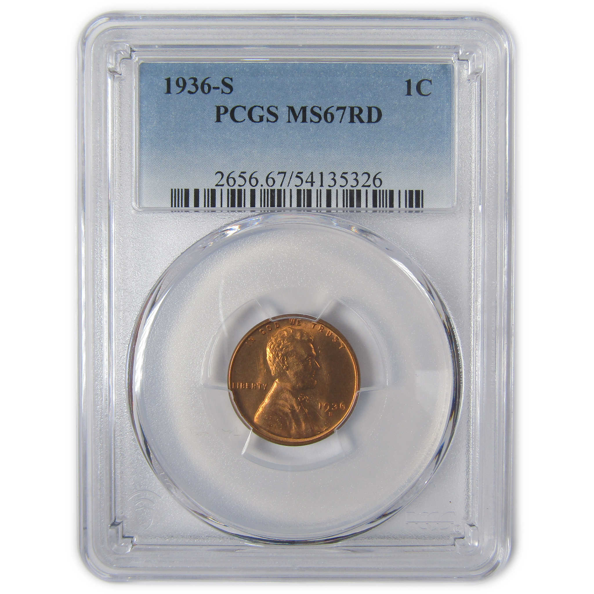 1936 S Lincoln Wheat Cent MS 67 RD PCGS Penny Uncirculated SKU:I23338