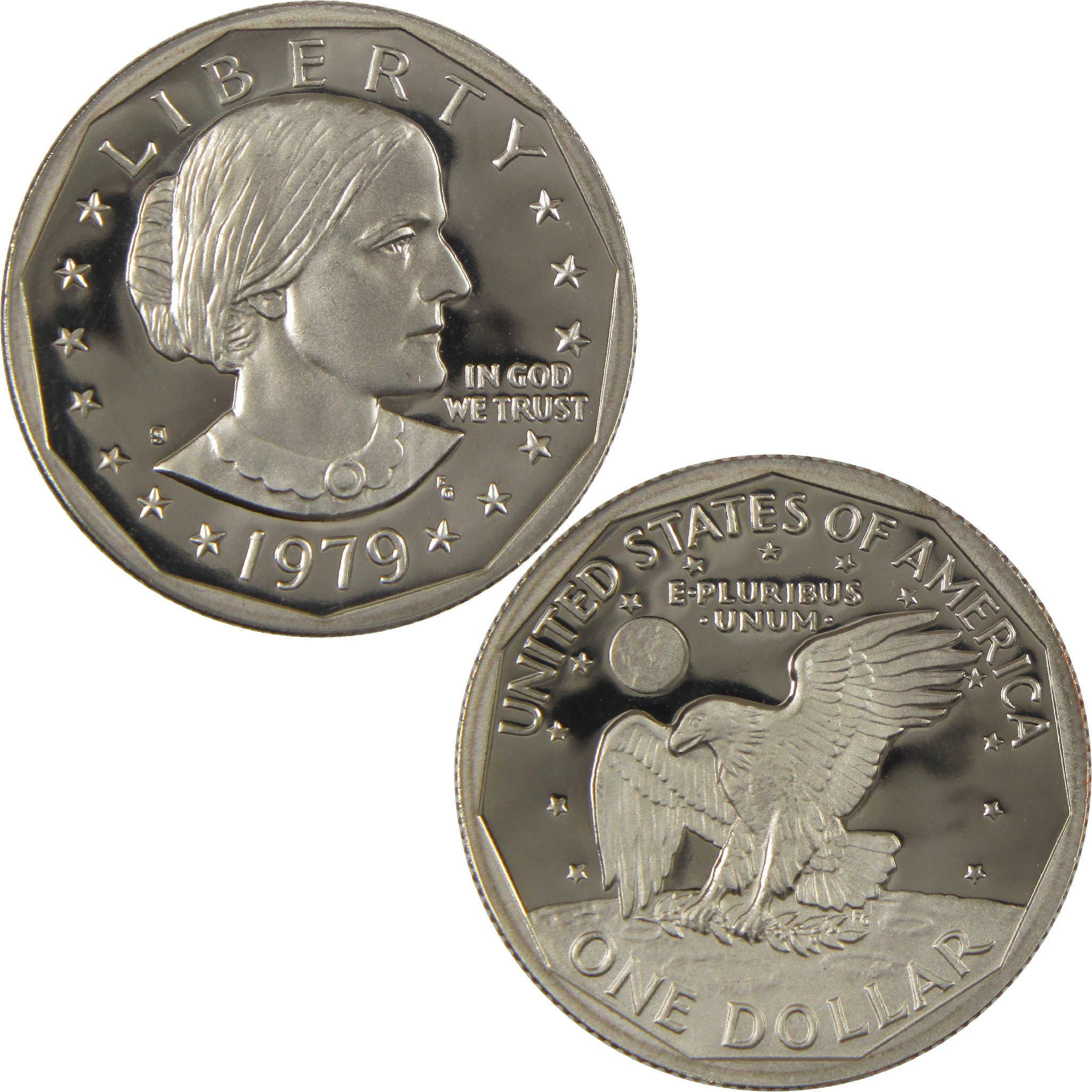 1979 S Type 1 Filled S Susan B Anthony Dollar Choice Proof Clad SBA