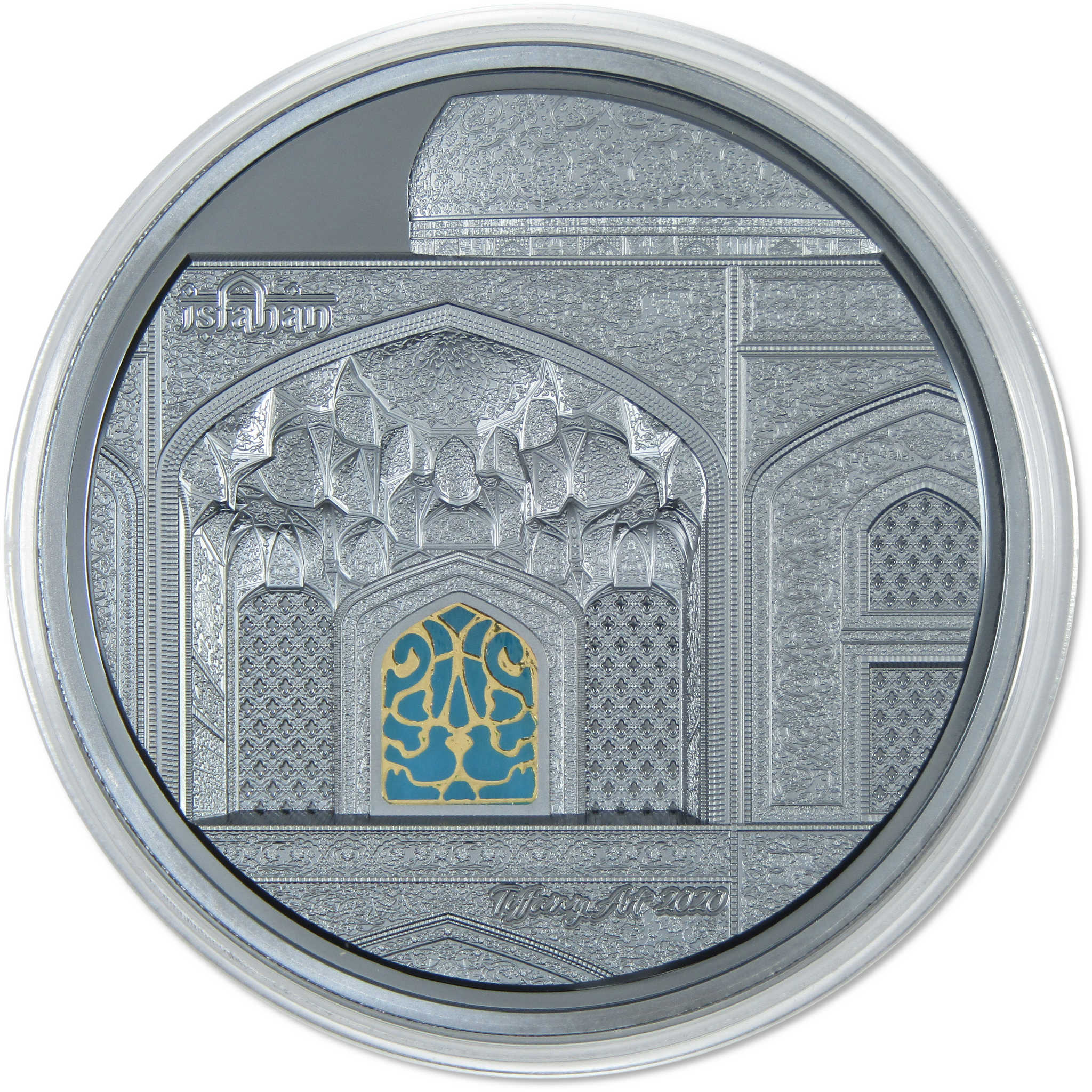 Tiffany Art Isfahan 5 oz .999 Silver $25 Proof Coin 2020 Palau COA