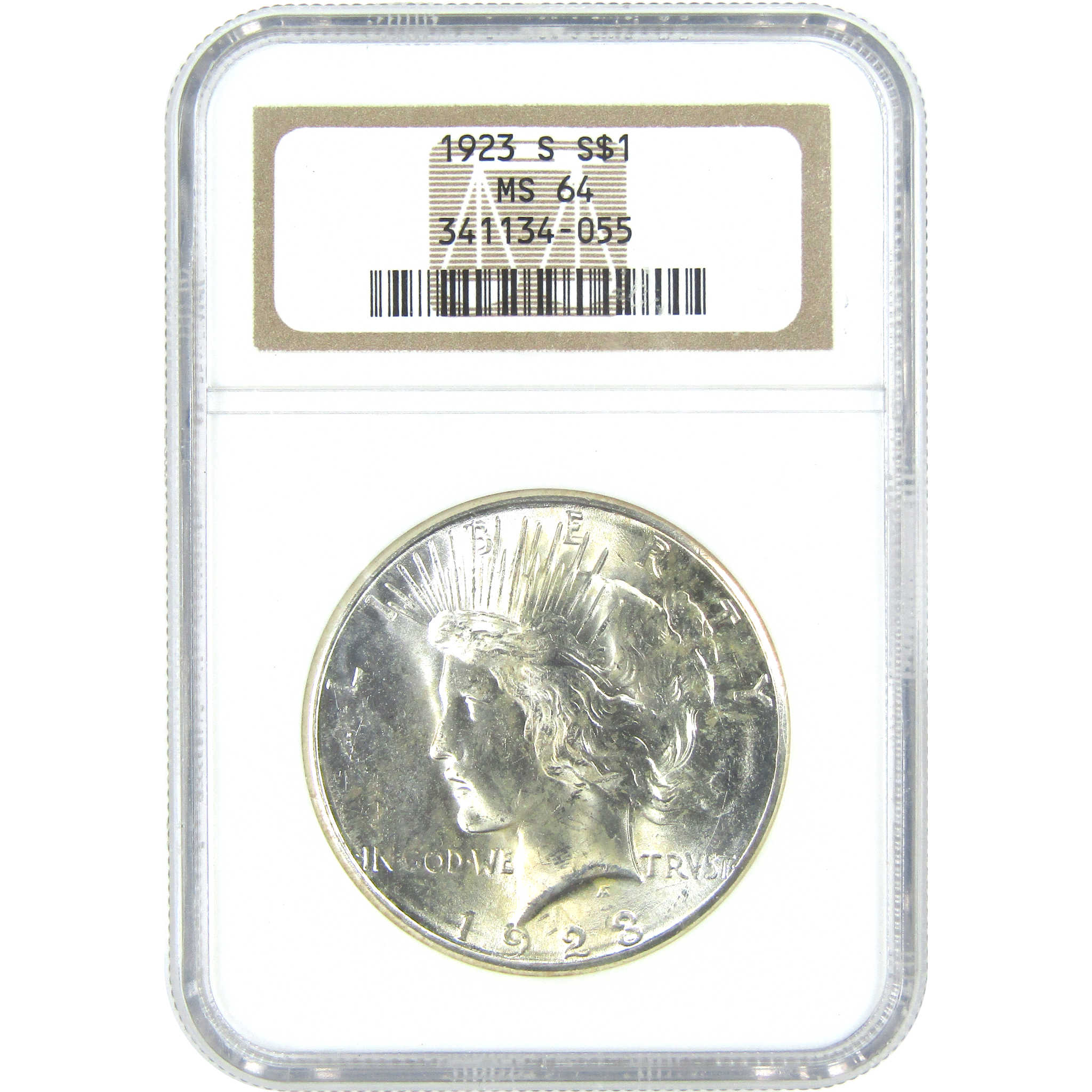 1923 S Peace Dollar MS 64 NGC Silver $1 Uncirculated Coin