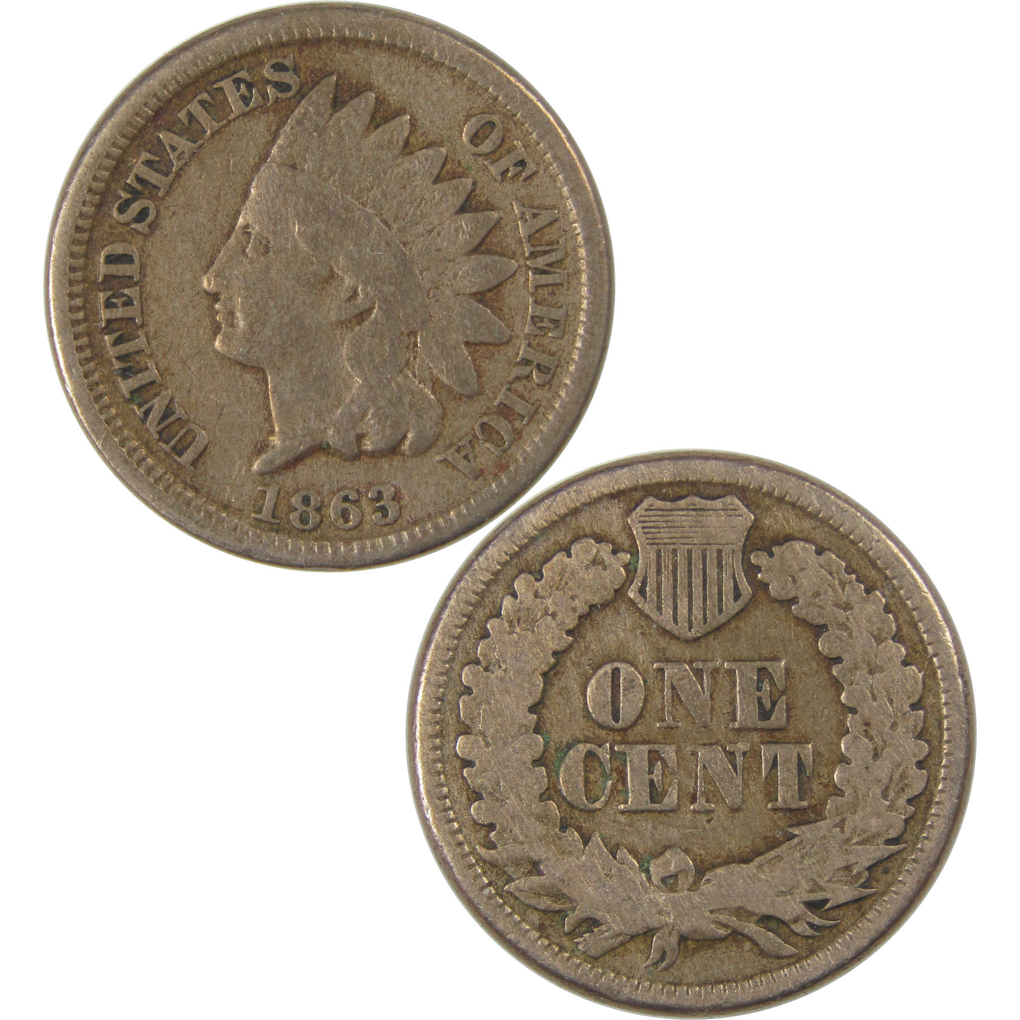 1863 Indian Head Cent G Good Penny 1c Coin SKU:I23269