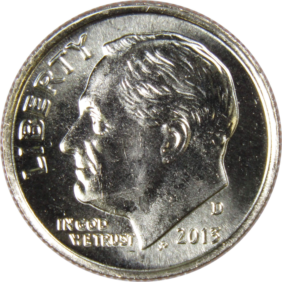 2013 D Roosevelt Dime Clad Uncirculated Mint State 10c Coin