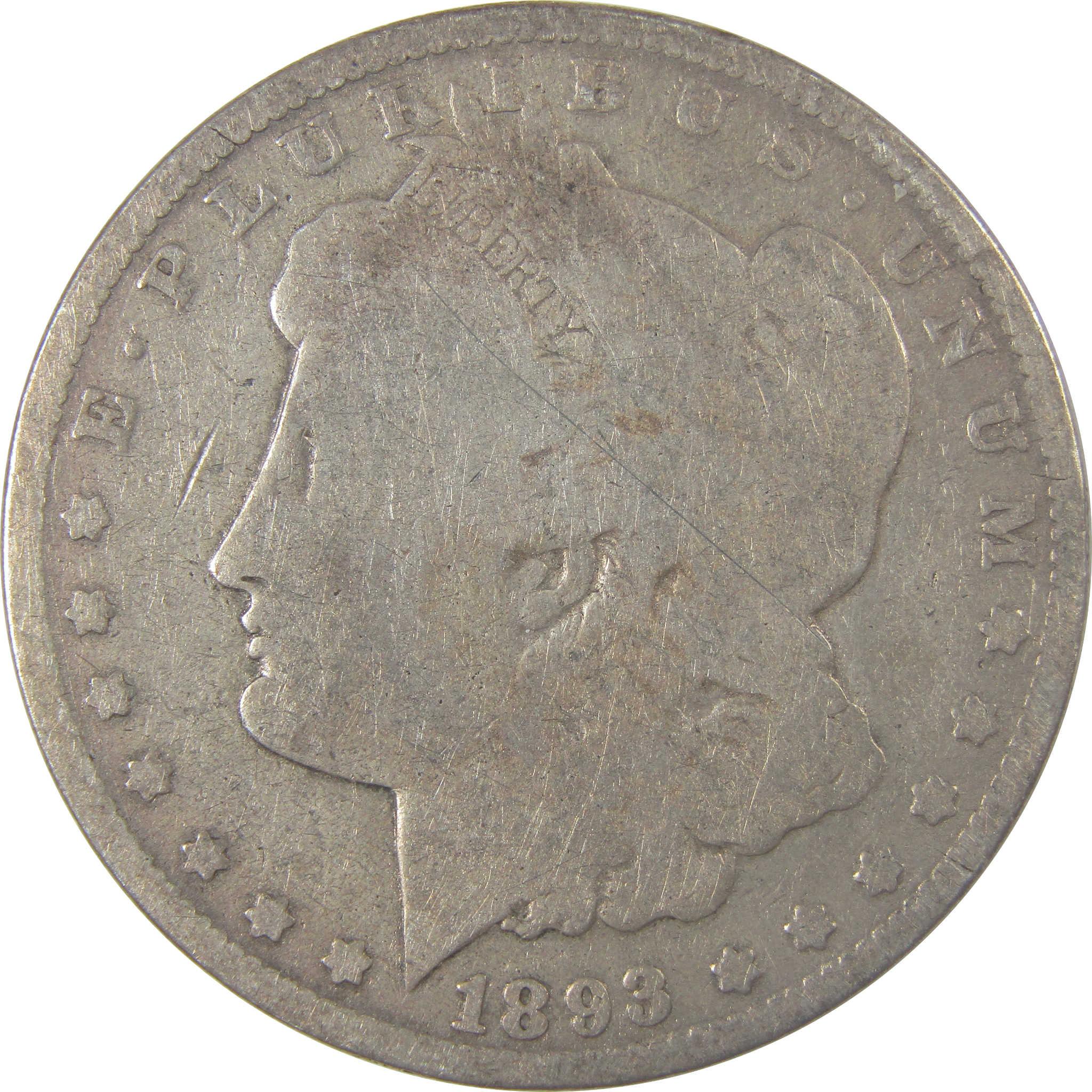 1893 O Morgan Silver Dollar VG Very Good $1 Coin SKU:I25323 - Morgan coin - Morgan silver dollar - Morgan silver dollar for sale - Profile Coins &amp; Collectibles