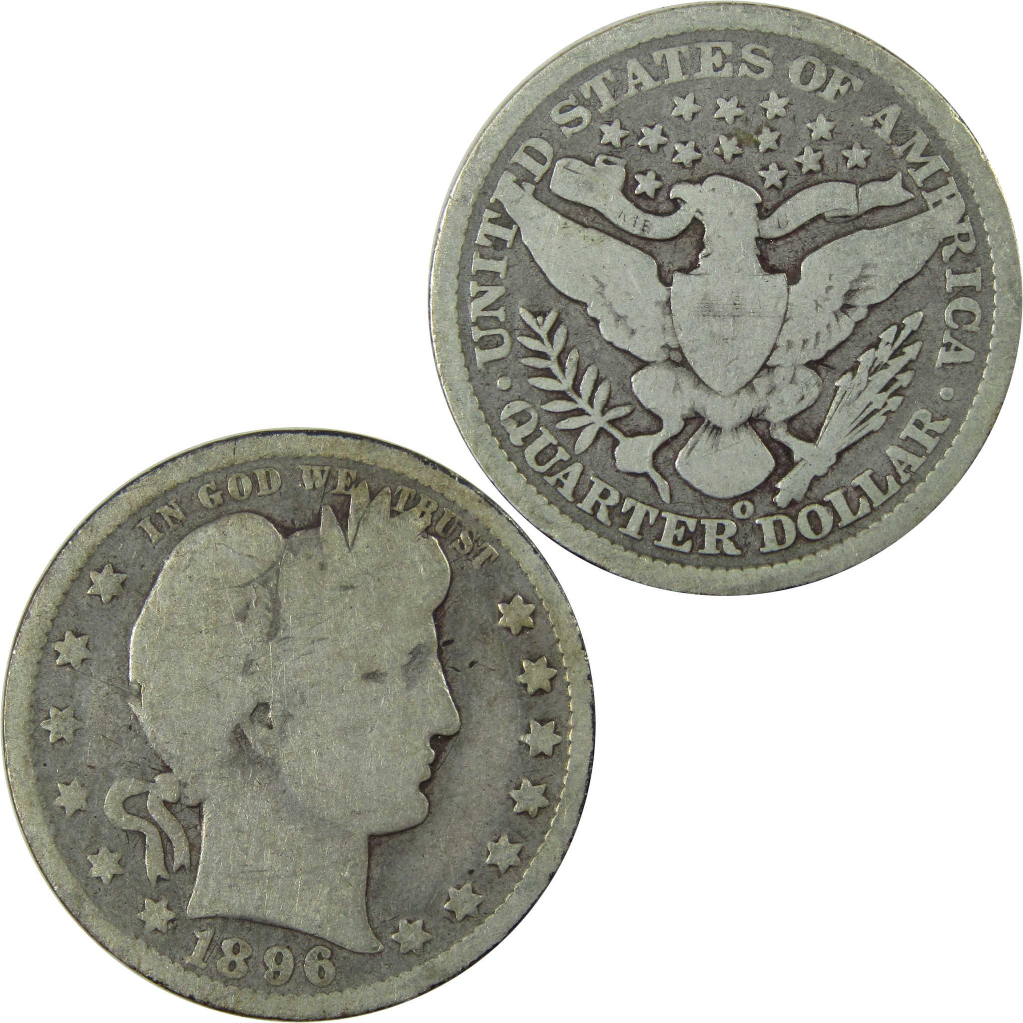 1896 O Barber Silver Quarter AG About Good 25c Coin SKU:I25948