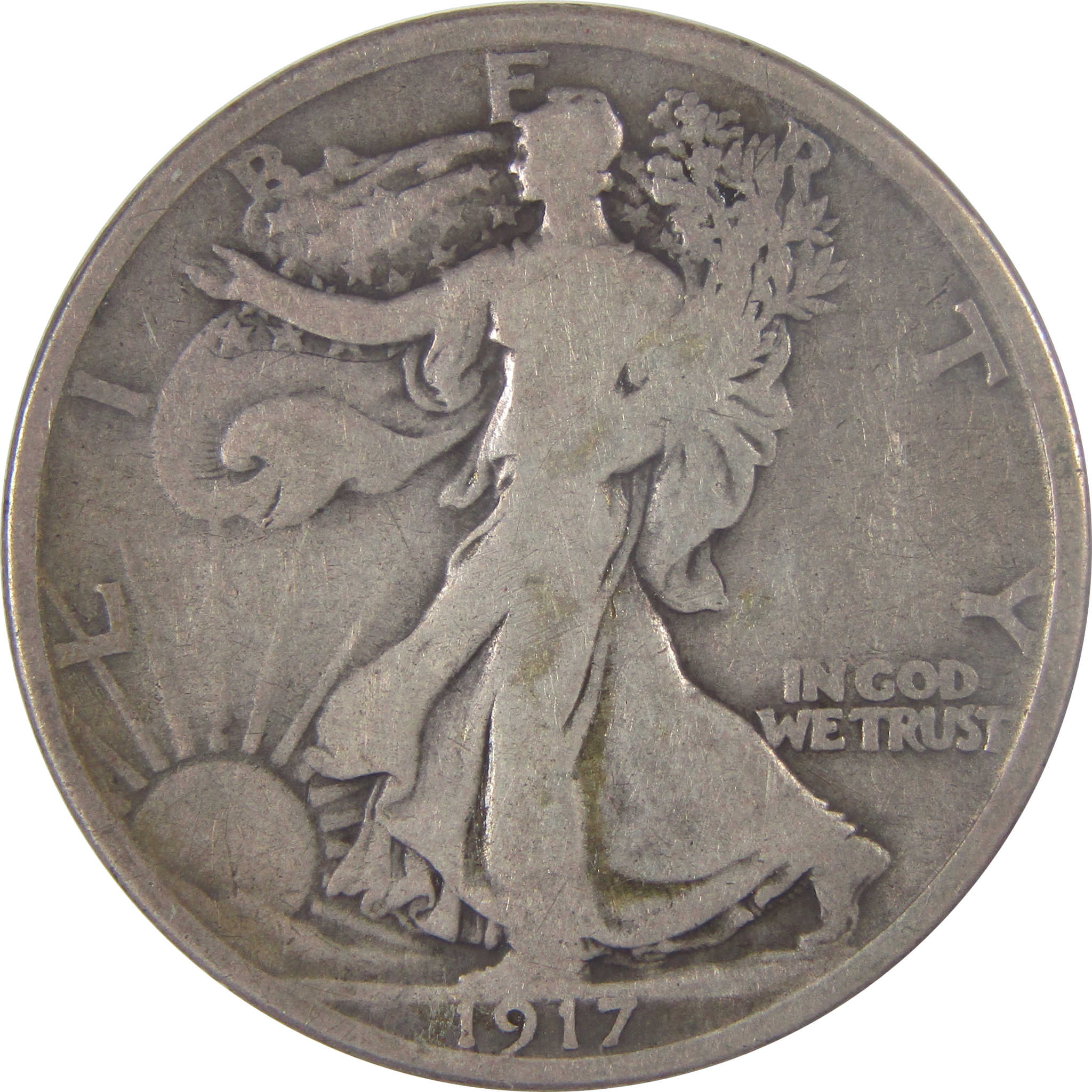 1917 Liberty Walking Half Dollar VG Very Good Silver 50c SKU:I17081