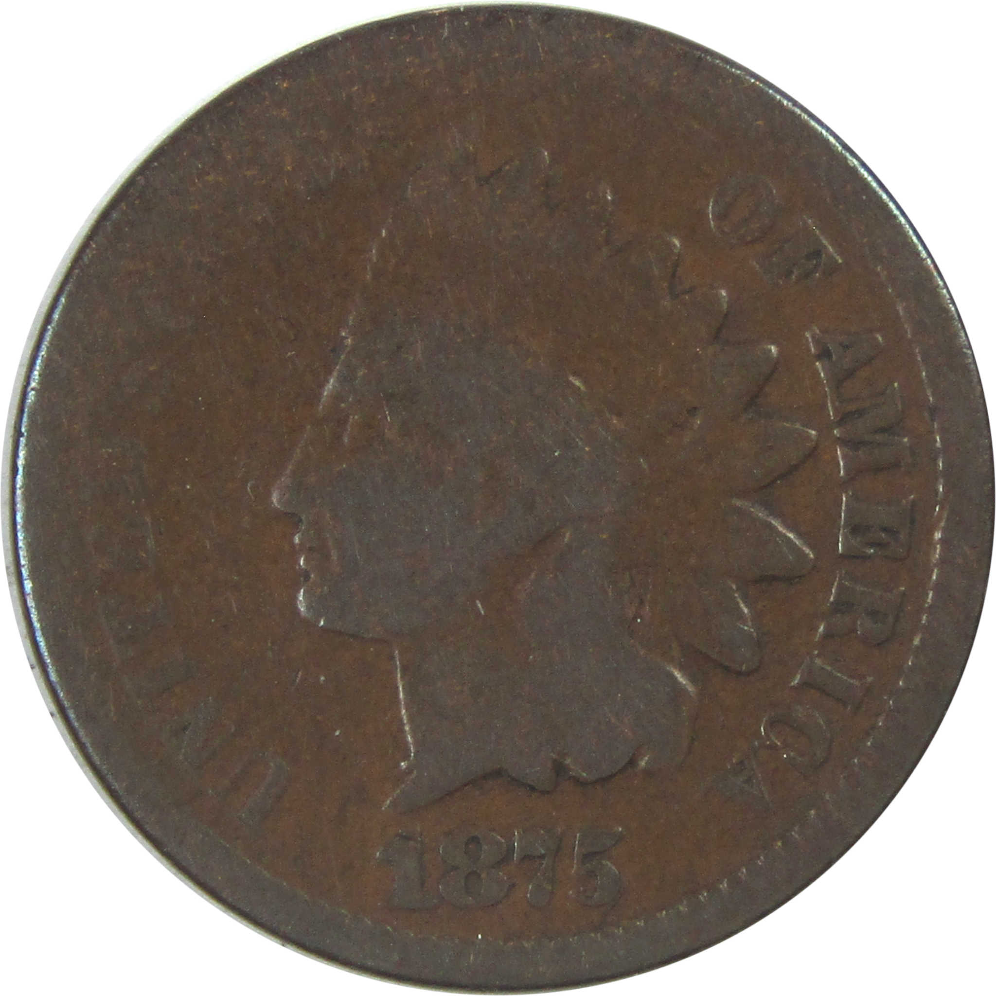 1875 Indian Head Cent AG About Good Penny 1c Coin SKU:I15558