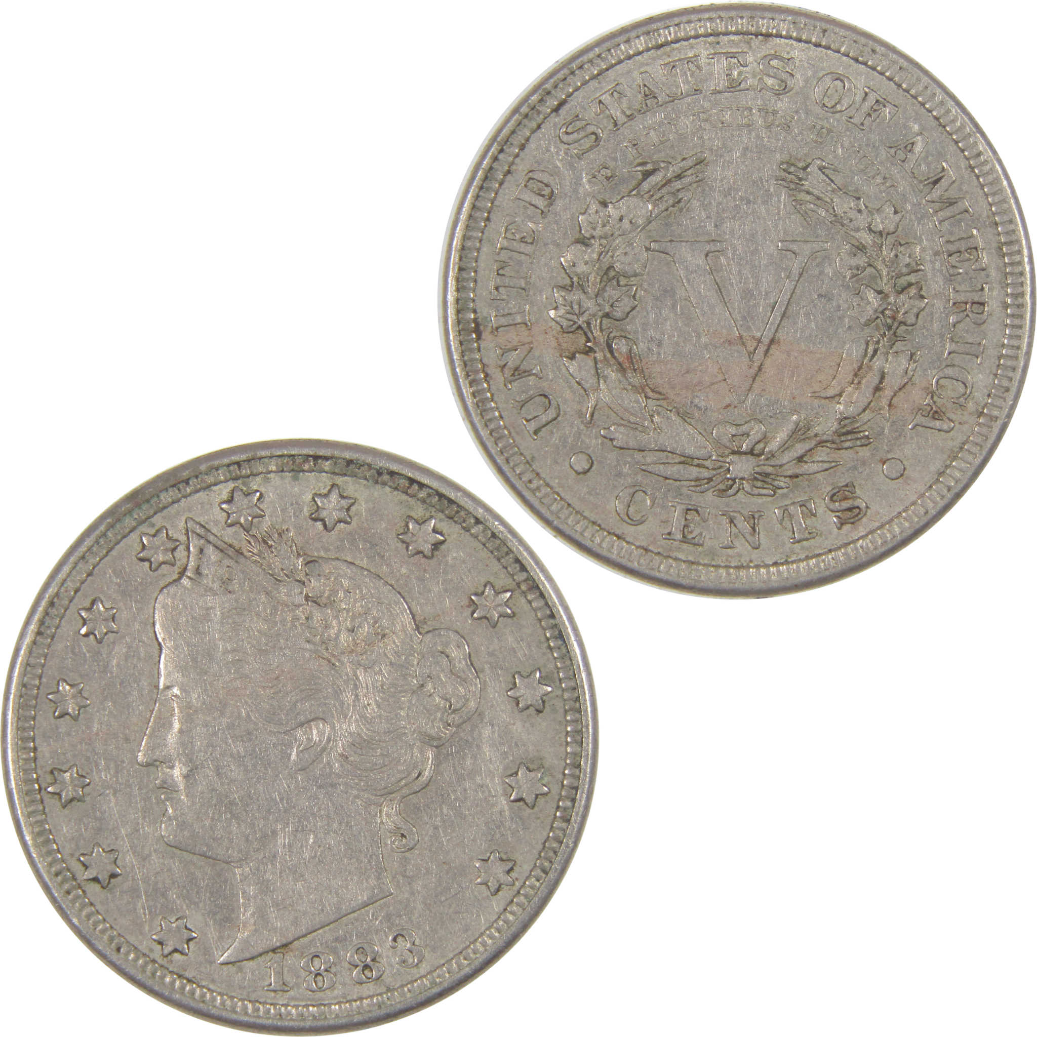 1883 With Cents Liberty Head V Nickel XF EF Extremely Fine SKU:I16841