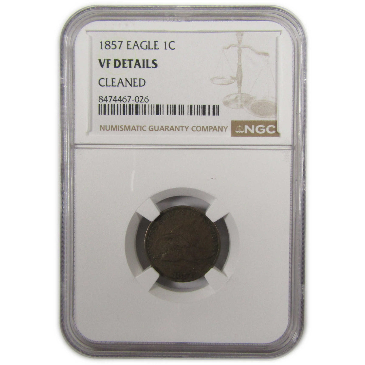 1857 Flying Eagle Cent VF Details NGC Penny 1c Coin SKU:I29337