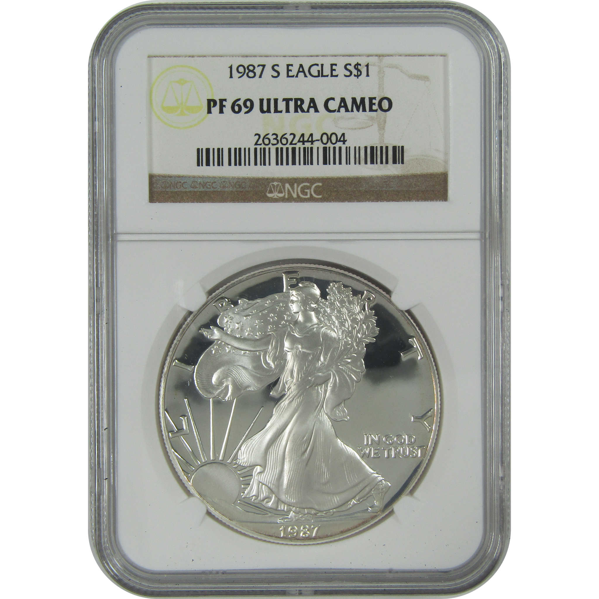 1987 S American Eagle $1 PF 69 UCAM NGC 1 oz .999 Silver SKU:CPC9509