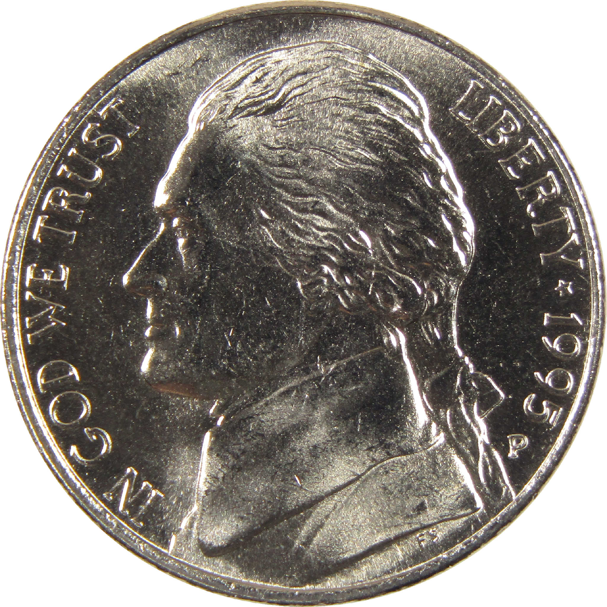 1995 P Jefferson Nickel BU Uncirculated 5c Coin