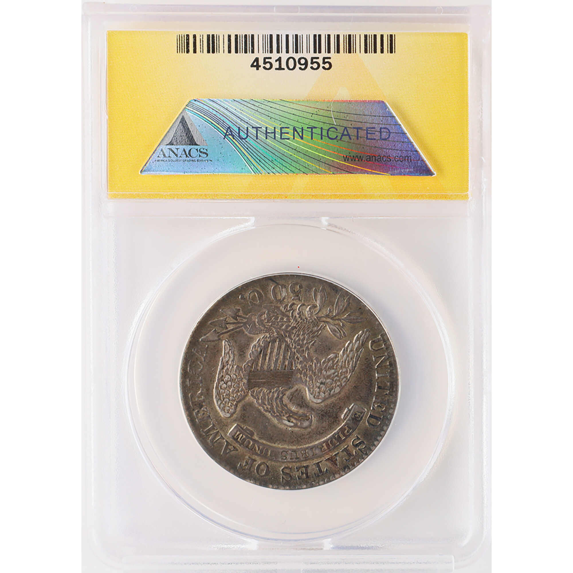 1833 Capped Bust Half Dollar AU 50 ANACS Silver 50c Coin SKU:I12052