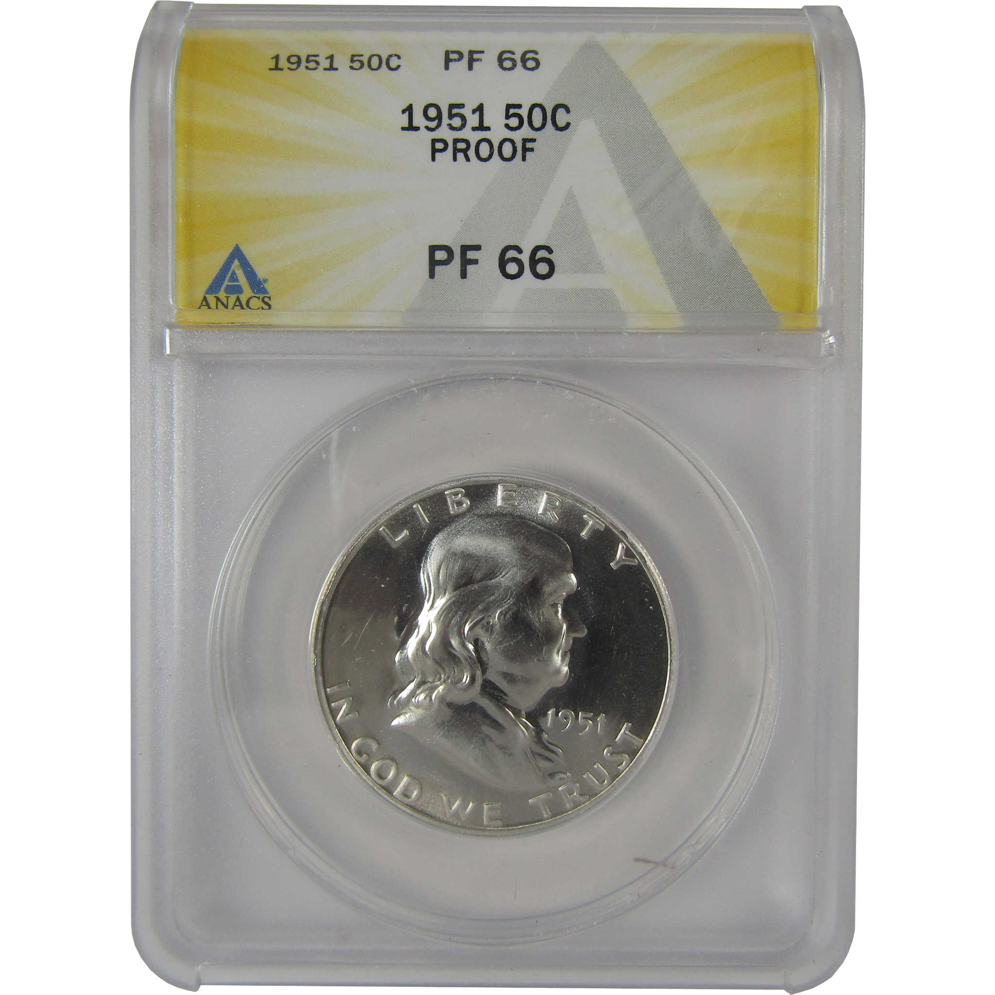 1951 Franklin Half Dollar PF 66 ANACS Silver Proof 50c Coin SKU:I23039