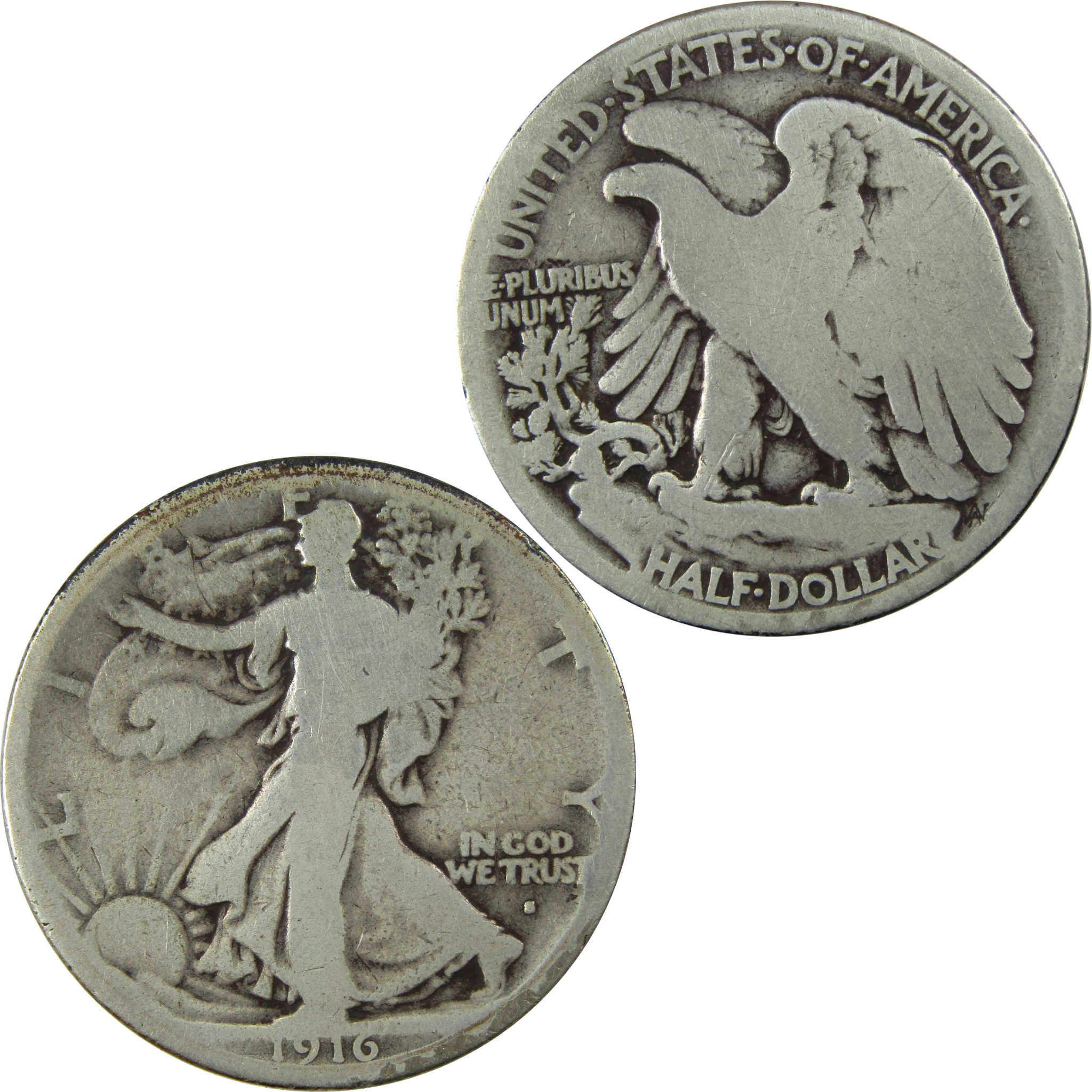 1916 S Liberty Walking Silver Half Dollar G Good Details SKU:I25942