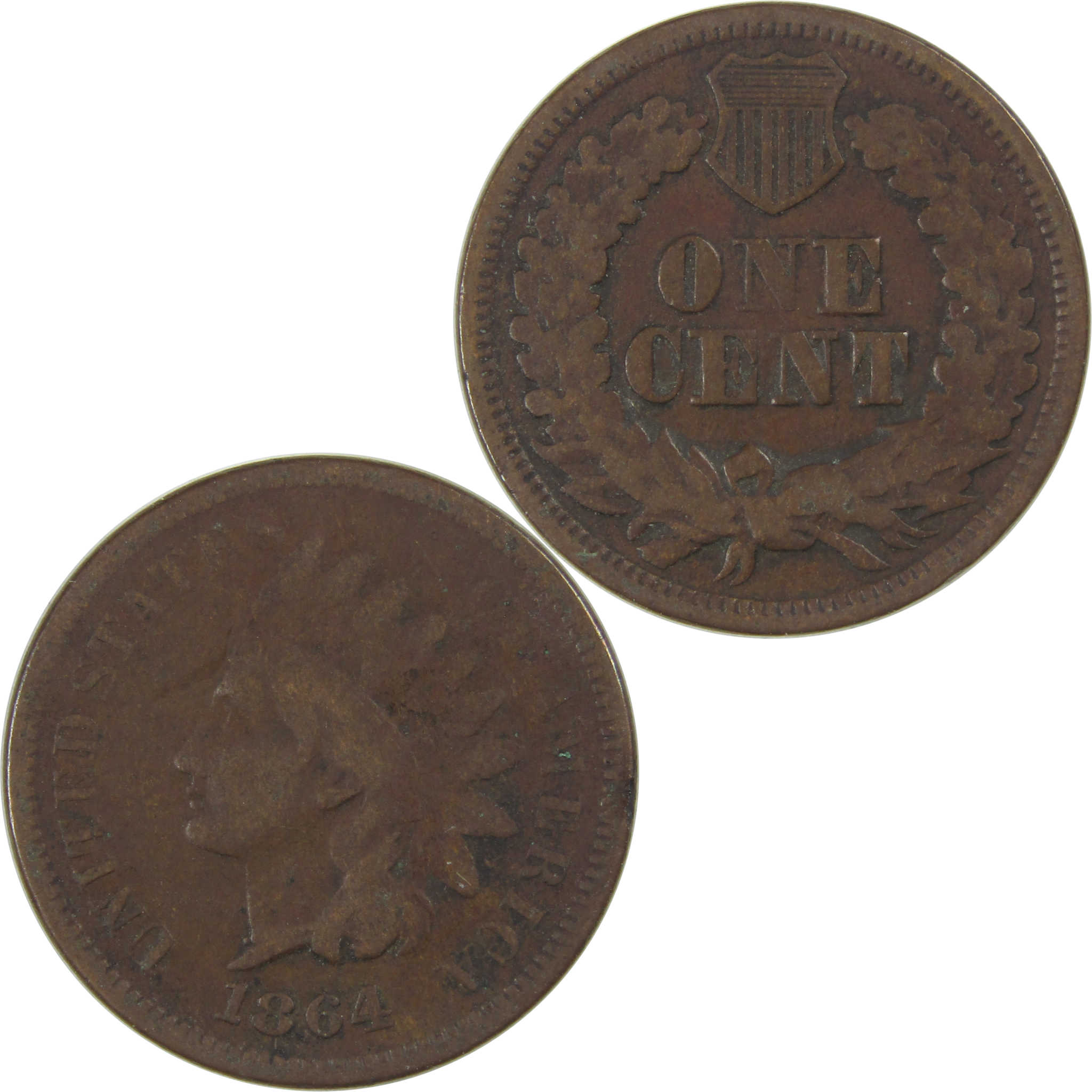 1864 L Indian Head Cent VG Very Good Bronze Penny 1c Coin SKU:I23259