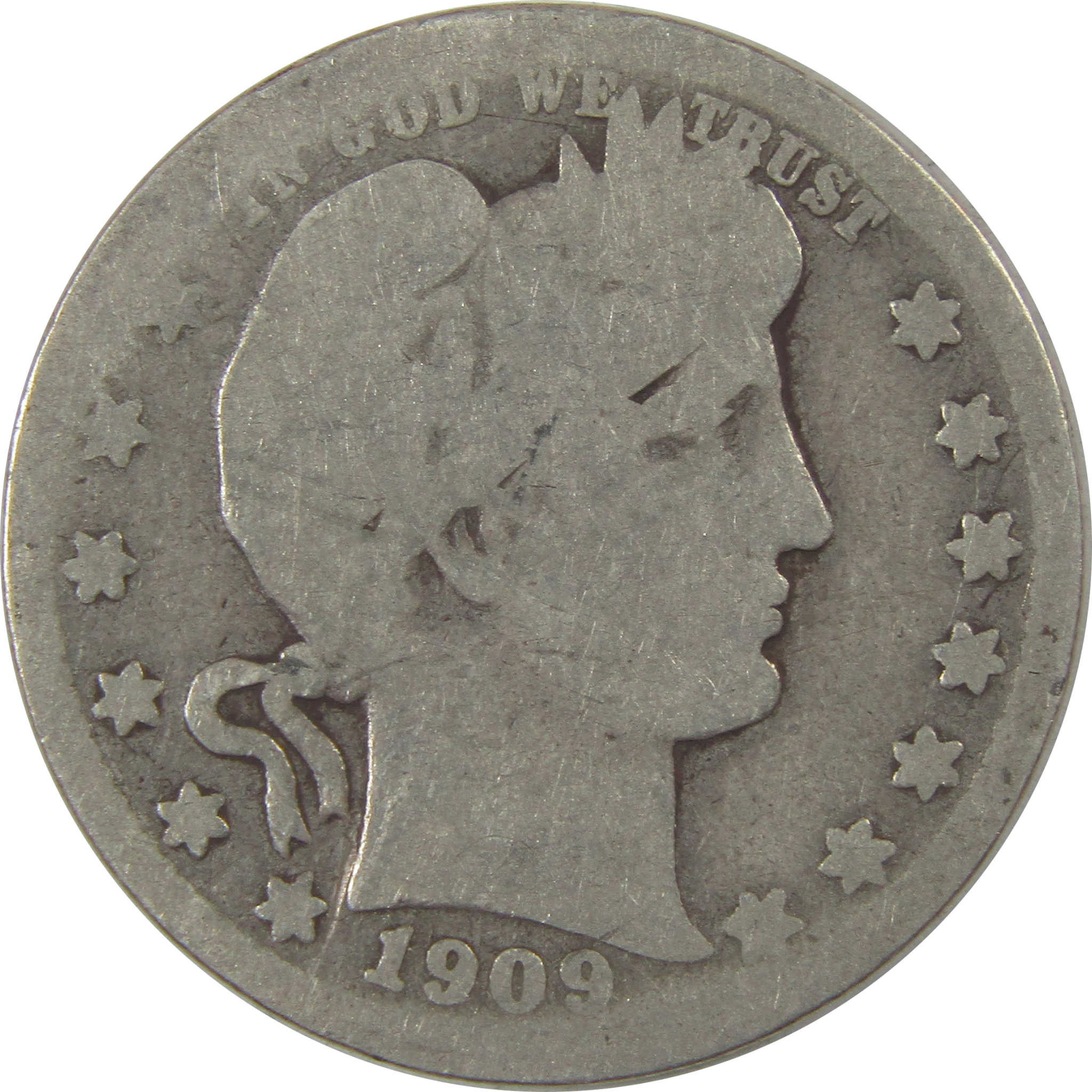 1909 O Barber Silver Quarter AG About Good 25c Coin SKU:I24495
