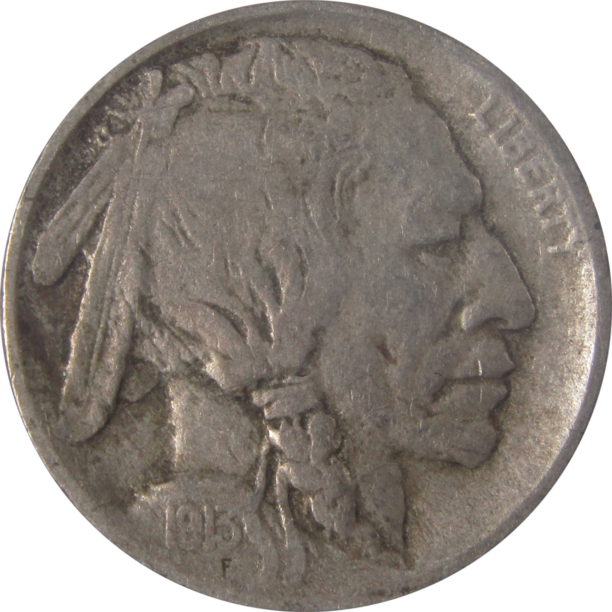 1913 Type 1 Indian Head Buffalo Nickel F Fine 5c Coin SKU:I17108