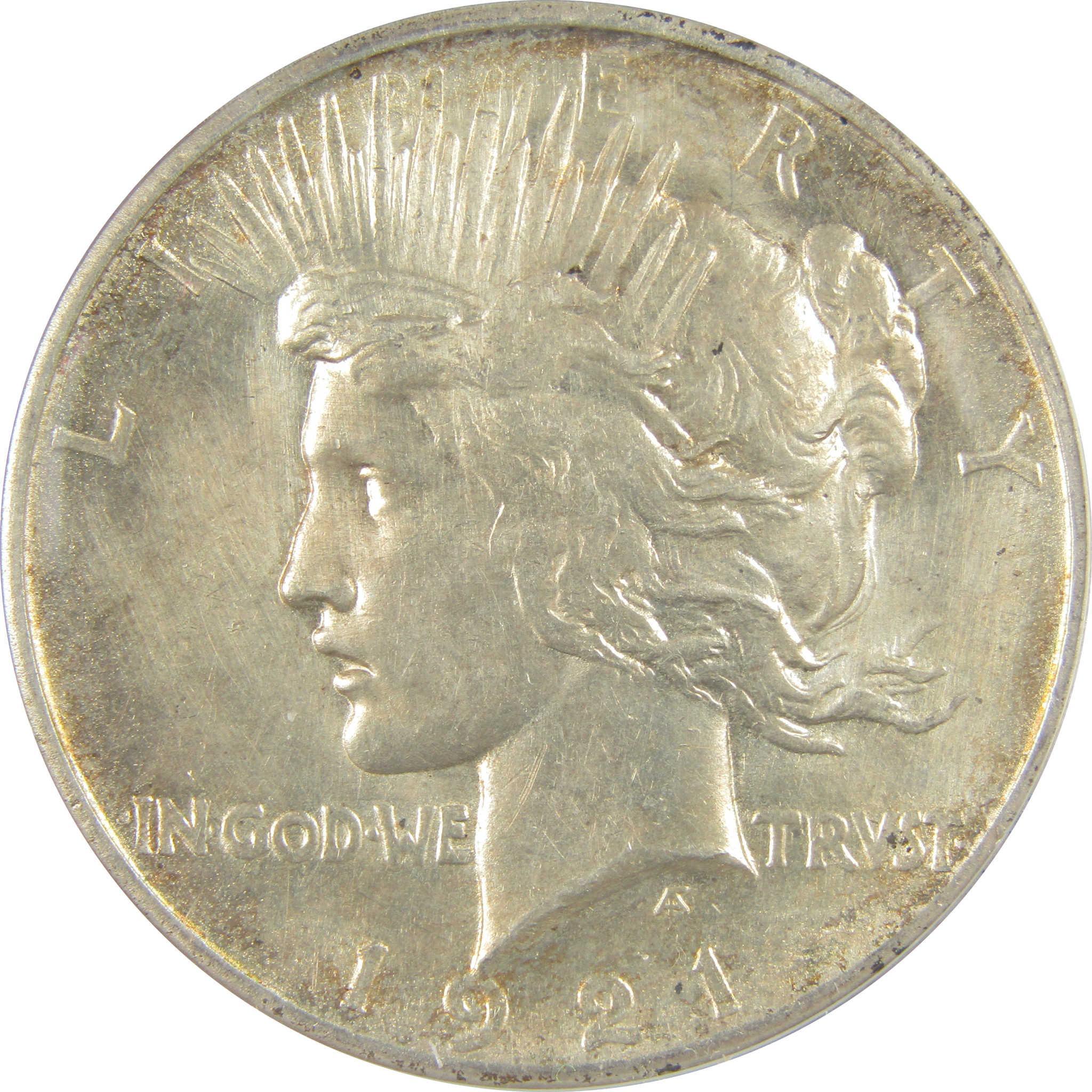 1921 High Relief Peace Dollar AU 53 Details ANACS Silver SKU:I21386