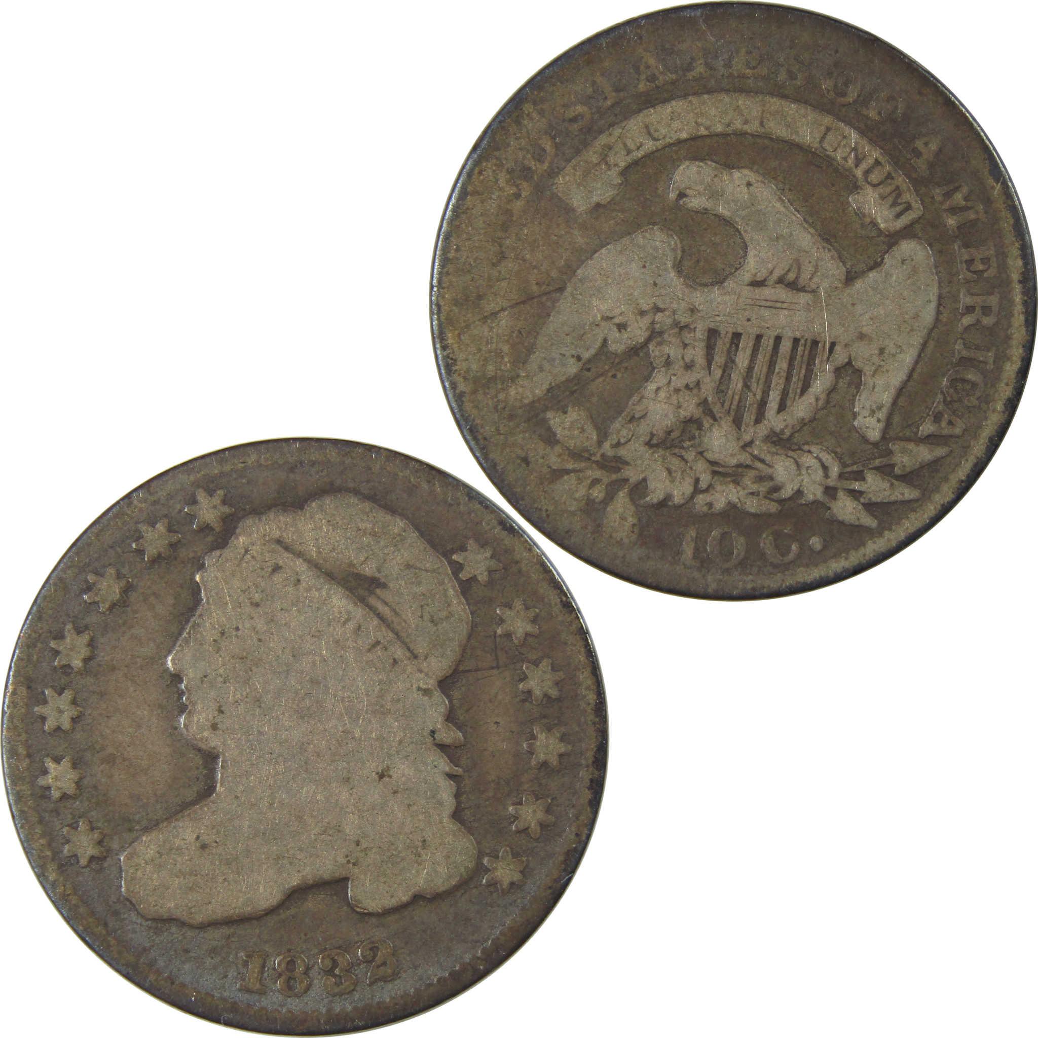1832 Capped Bust Silver Dime G Good 10c Coin SKU:I23985