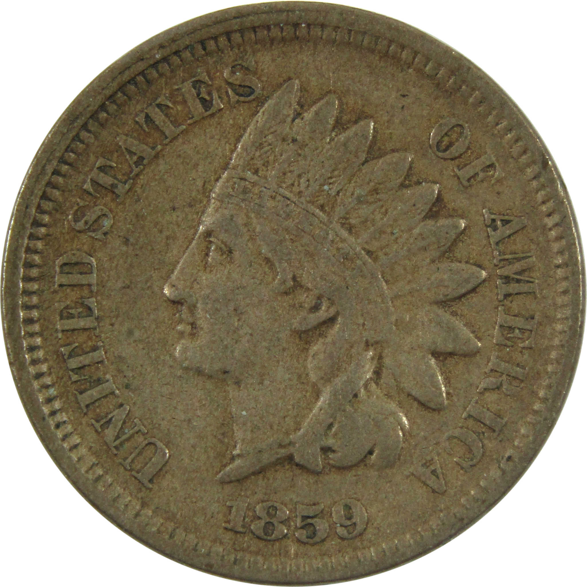 1859 Indian Head Cent VF Very Fine Copper-Nickel Penny SKU:I14797