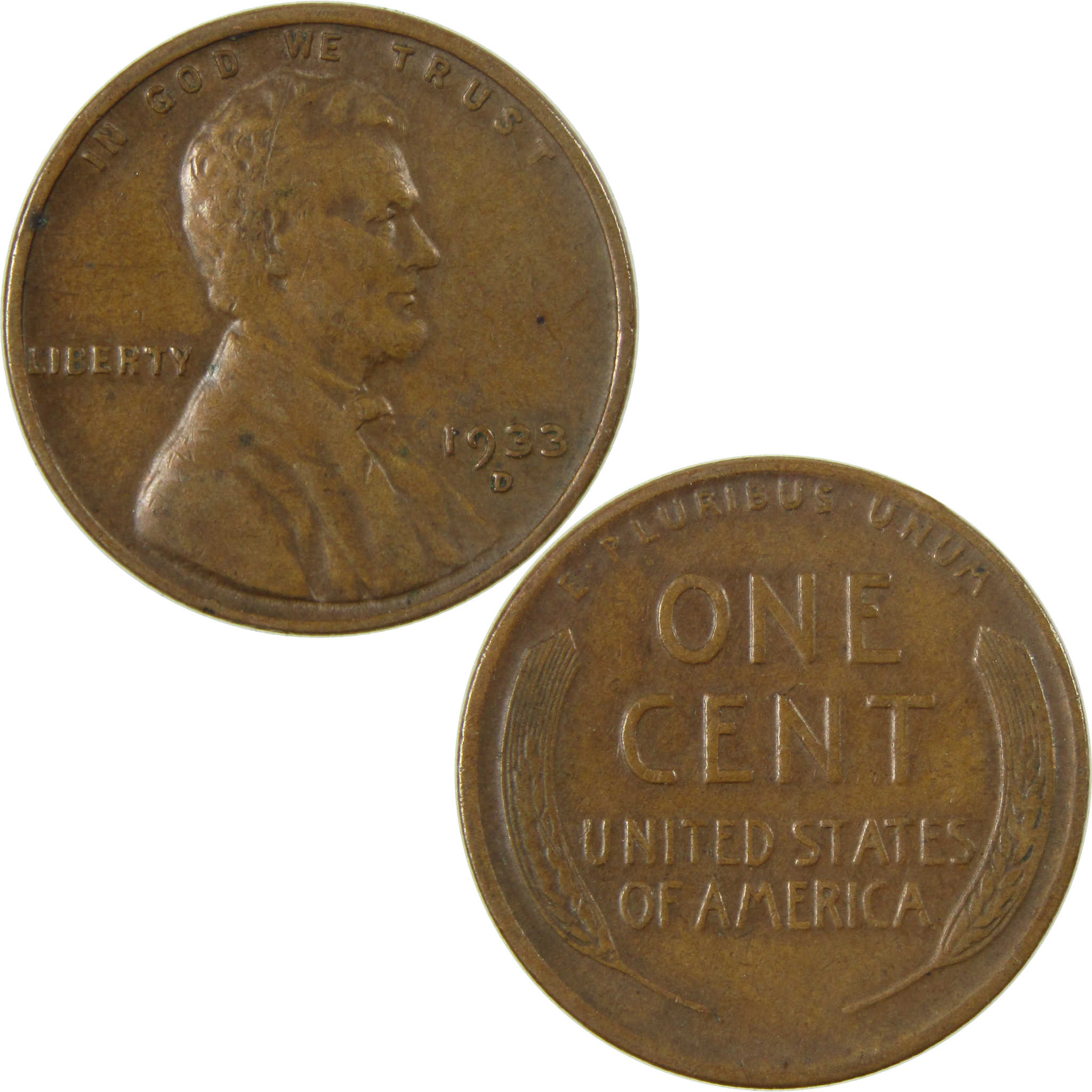 1933 D Lincoln Wheat Cent VF Very Fine Details Penny SKU:I26872