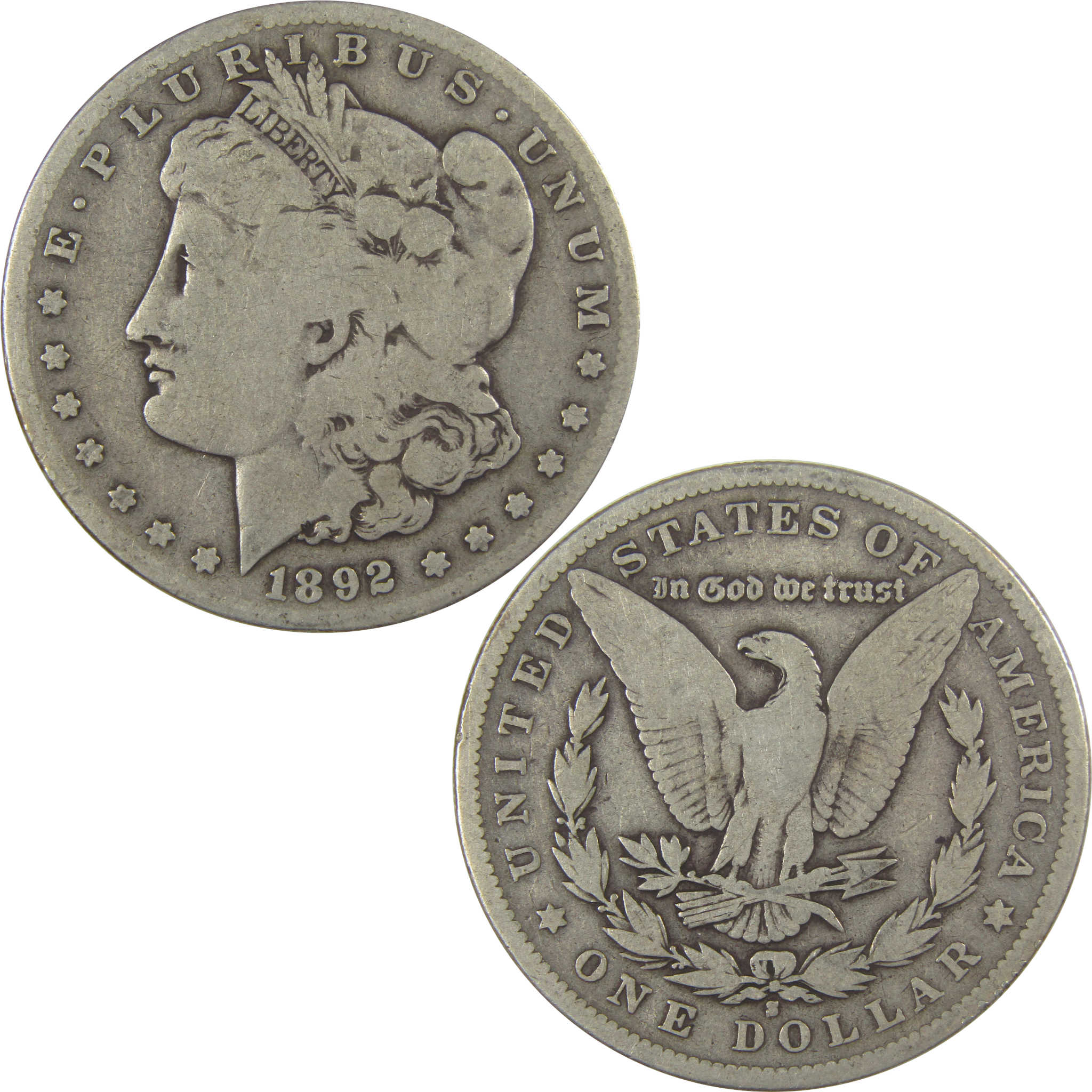 1892 S Morgan Dollar VG Very Good Silver $1 Coin SKU:CPC1091 - Morgan coin - Morgan silver dollar - Morgan silver dollar for sale - Profile Coins &amp; Collectibles