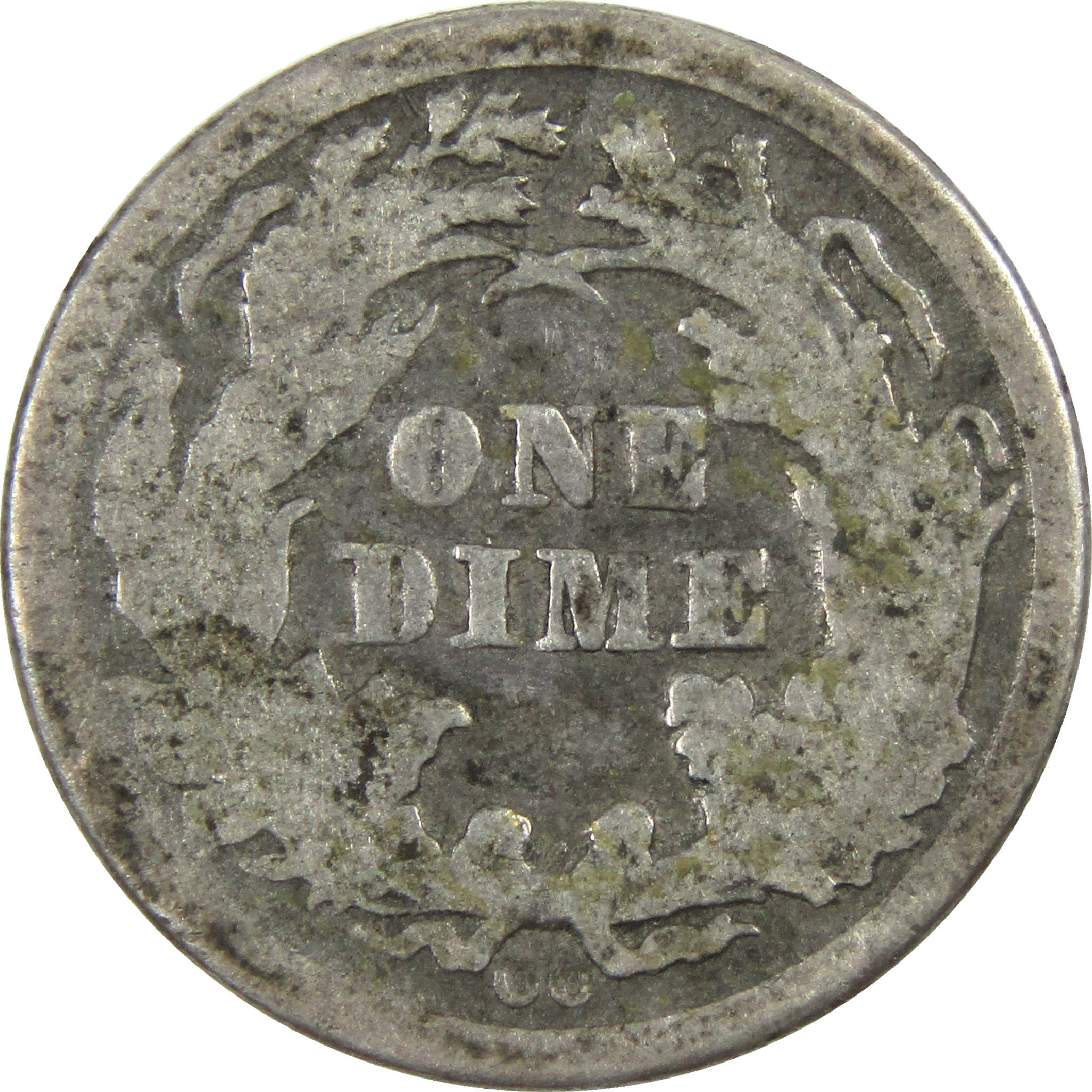 1876 CC Seated Liberty Dime AG About Good Silver 10c Coin SKU:I12282