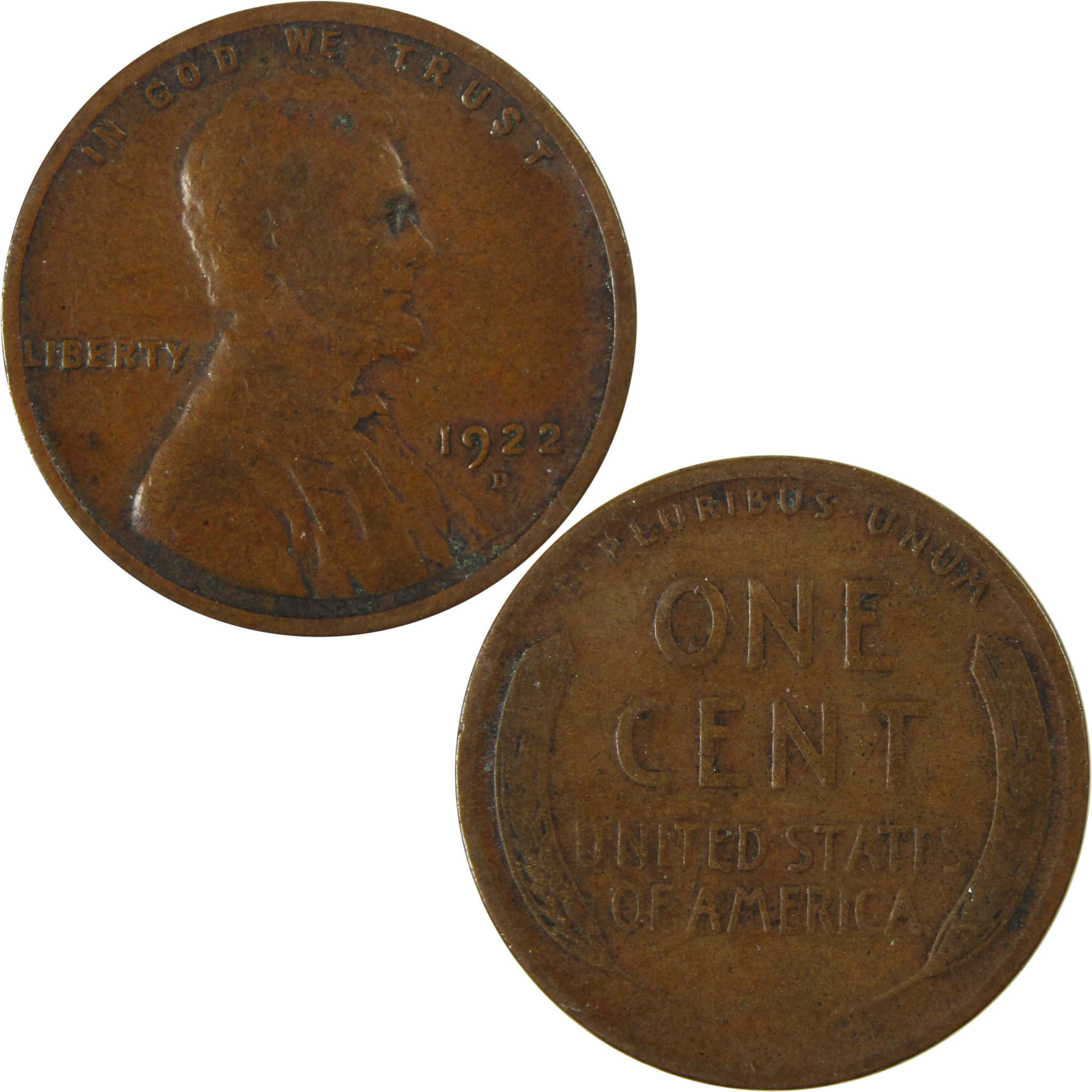 1922 D Lincoln Wheat Cent VG Very Good Penny 1c Coin SKU:I26462